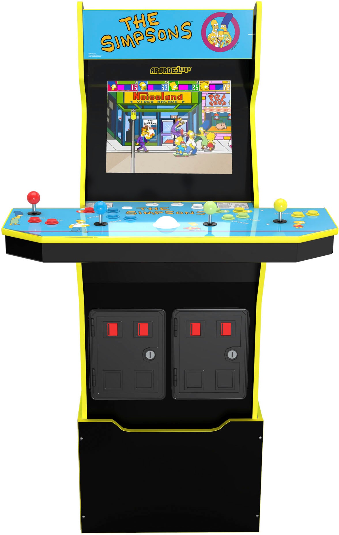 Arcade1Up – Simpsons 30th Anniversary Edition Arcade-Automat mit Hocker und Metallbox – Mehrfarbig