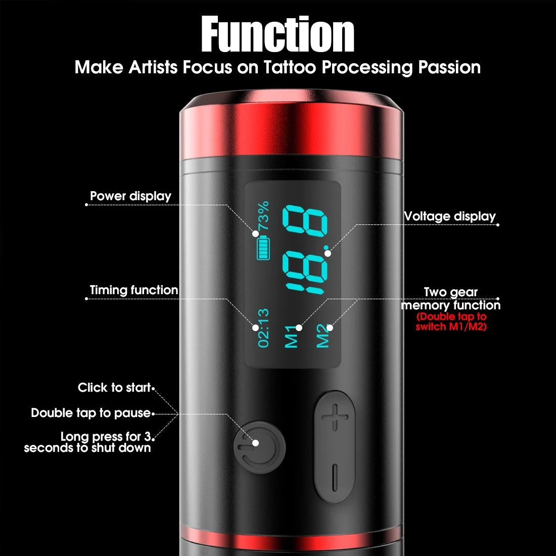 Dragonhawk Armor Pro trådløs pen tatoveringsmaskine