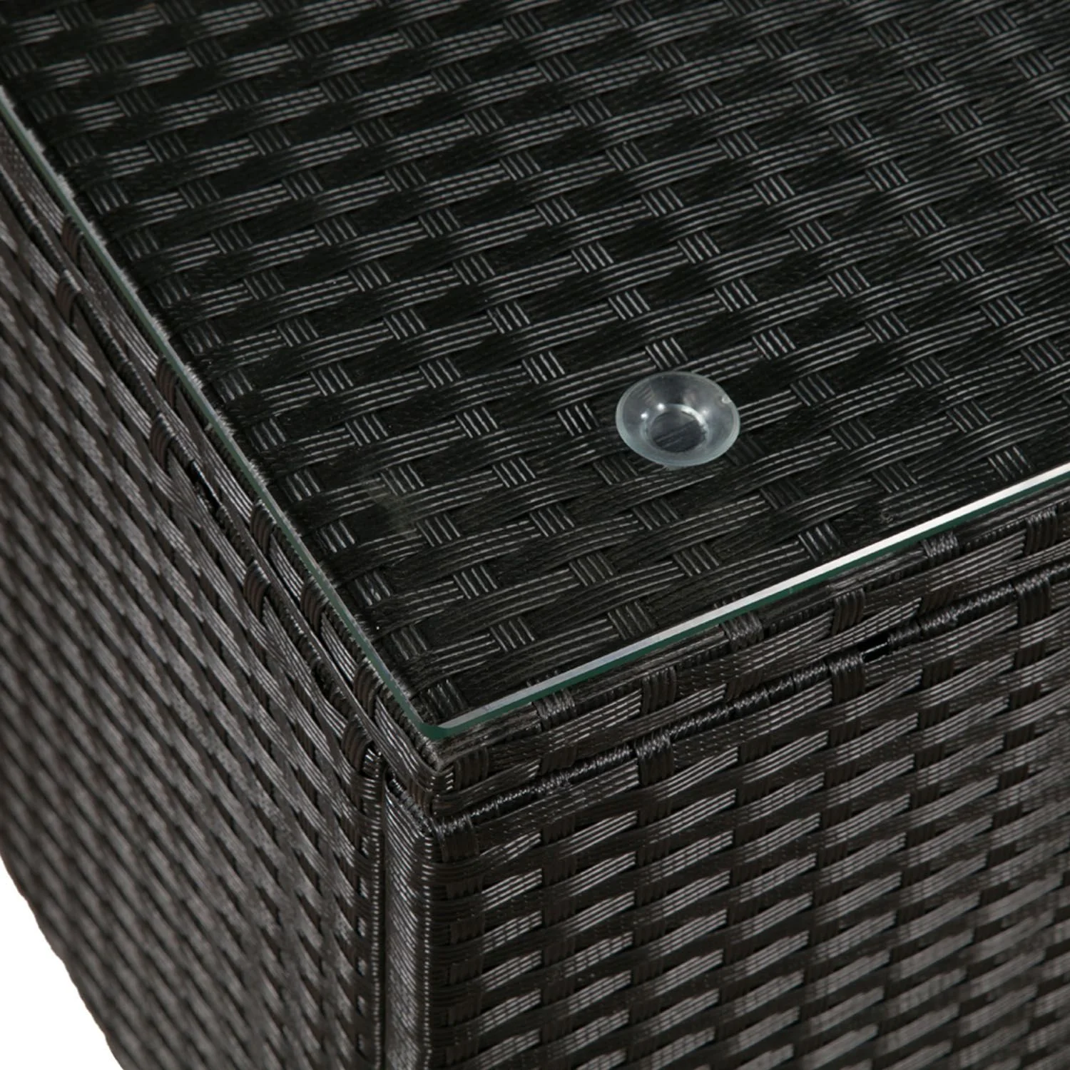 Ensemble de jardin en résine tressée Punta Cana M 2025, noir avec coussins gris