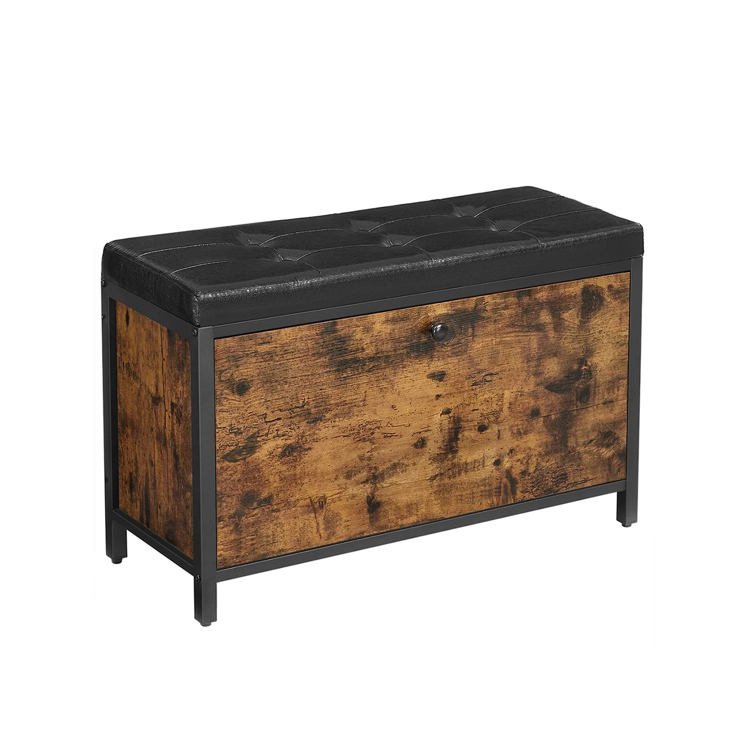 Rustik brun og sort skobænk