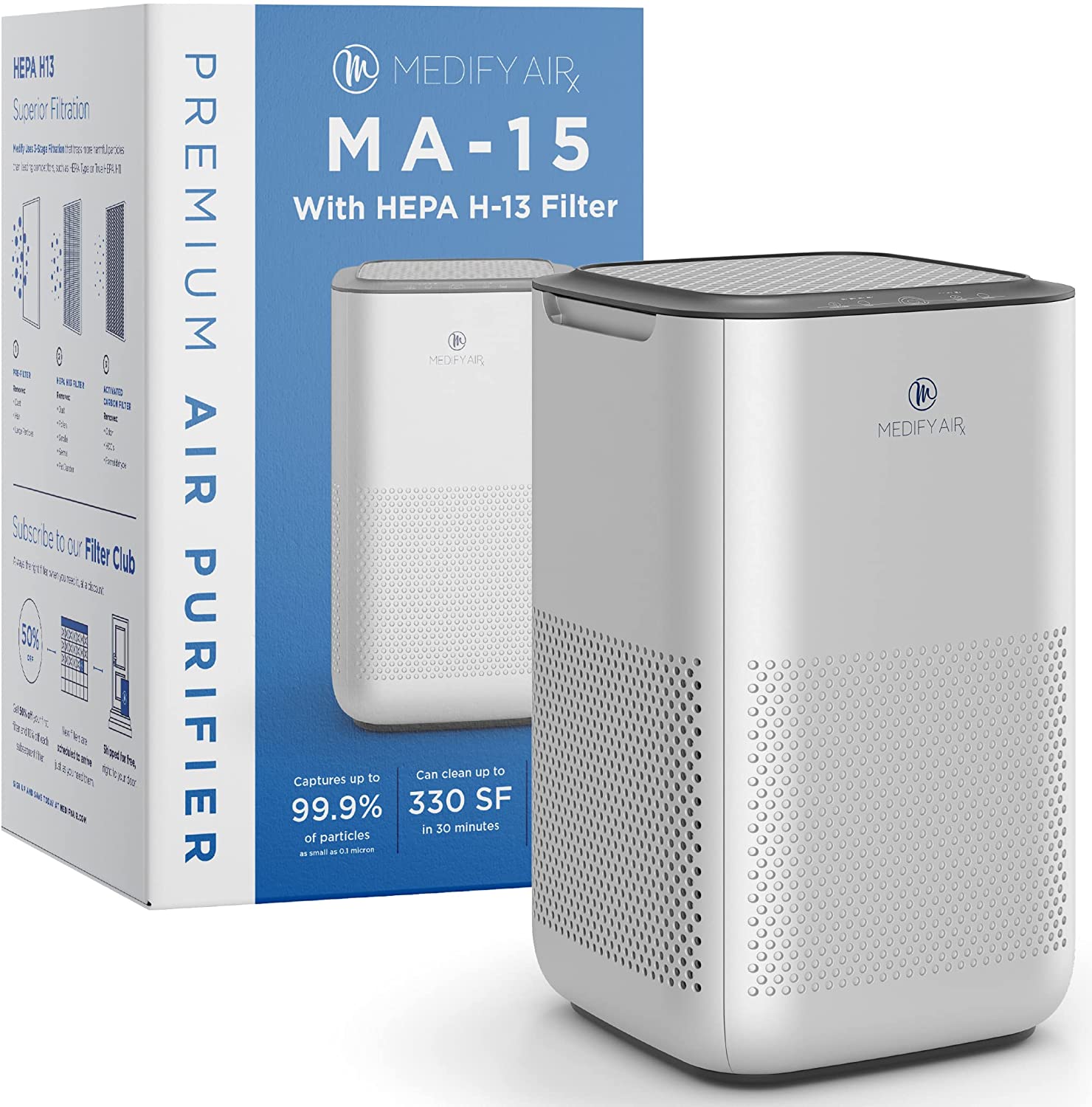 Purificateur d'air Medify MA-15 avec filtre HEPA H13 True
