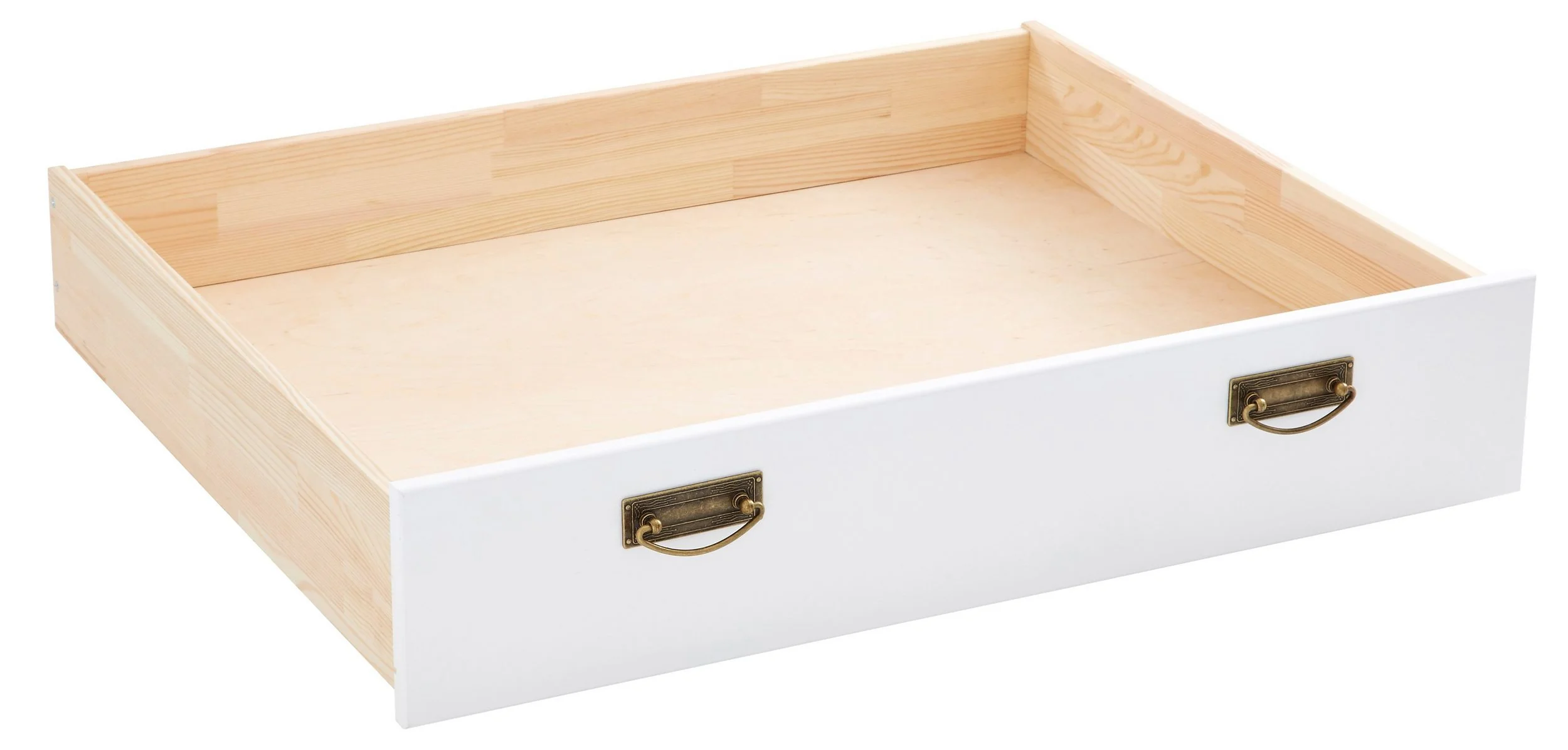 Bettkommode aus weißem Kiefernholz, 83 cm breit