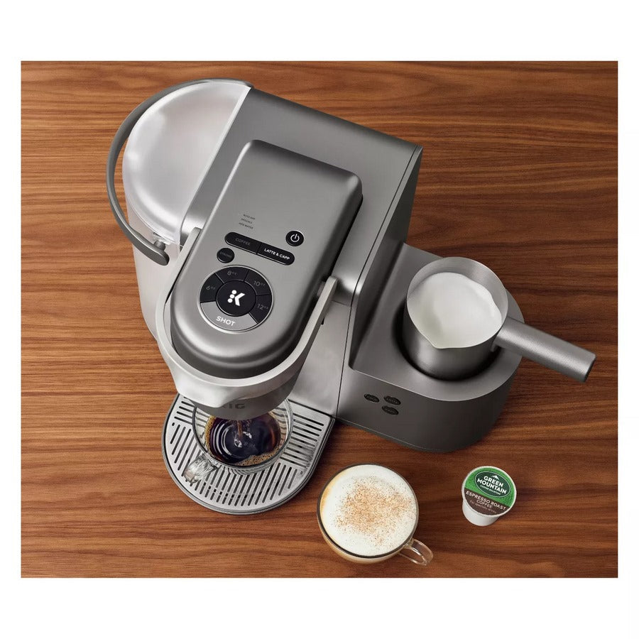 Cafetière Keurig K-Cafe Édition Spéciale à dose unique pour café, latte et cappuccino – Nickel