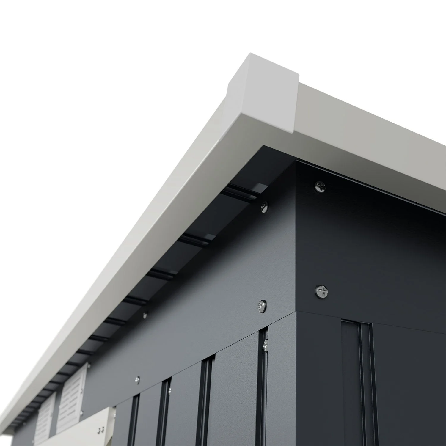 Abri de jardin en métal vert foncé 2025, modèle M avec toit incliné