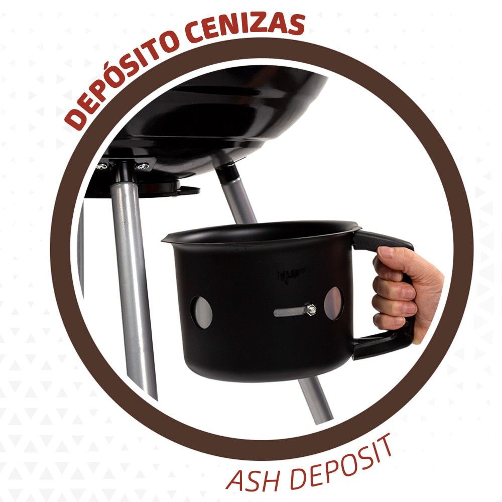 Aktive Runder Holzkohlegrill mit Deckel