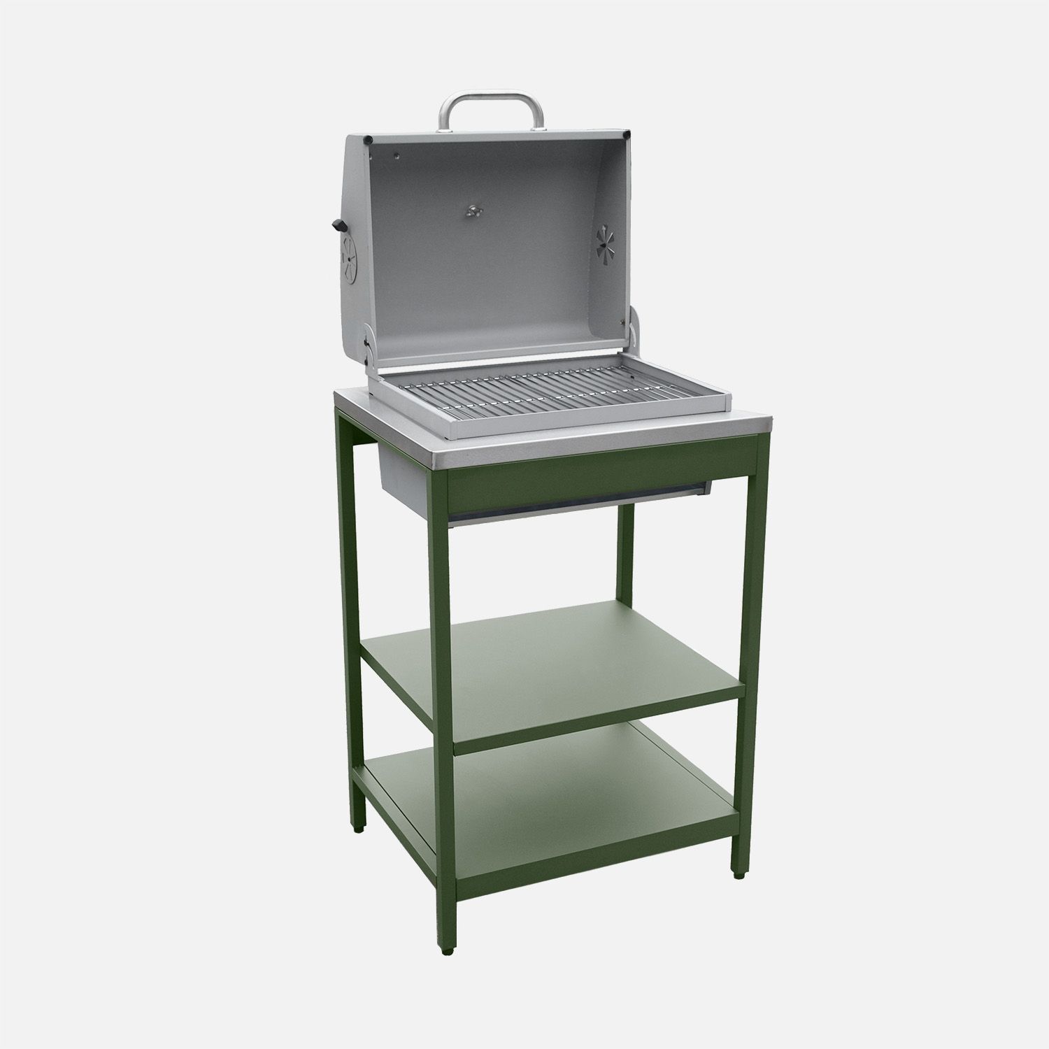 Holzkohlegrill, Edelstahl, Chromrost, 2