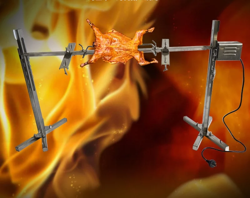 Broche rotative INTSUPERMAI en acier inoxydable avec trépied, moteur électrique et capacité de 40 kg pour l'agneau