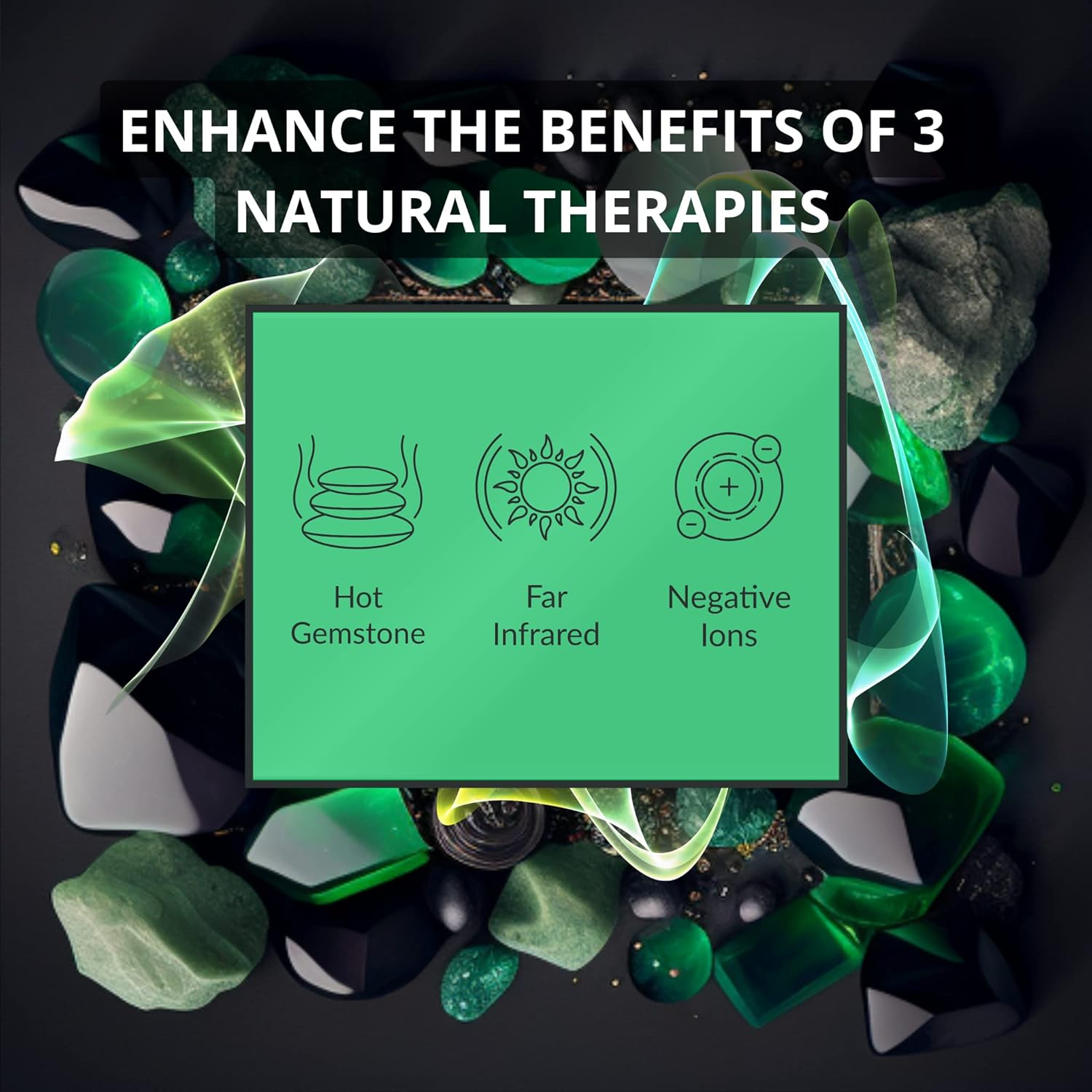 HealthyLine fjerninfrarød varmepude – Jade- og turmalin-varmesten – Negative ioner – Komplet JT-netmåtte 7224 Soft Light InfraMat Pro®