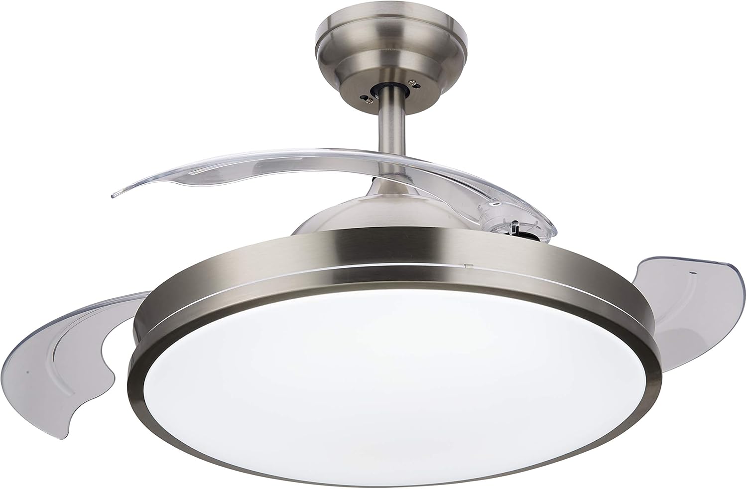 Ventilateur de plafond Philips Lighting Atlas avec éclairage LED et télécommande 106 cm Nickel