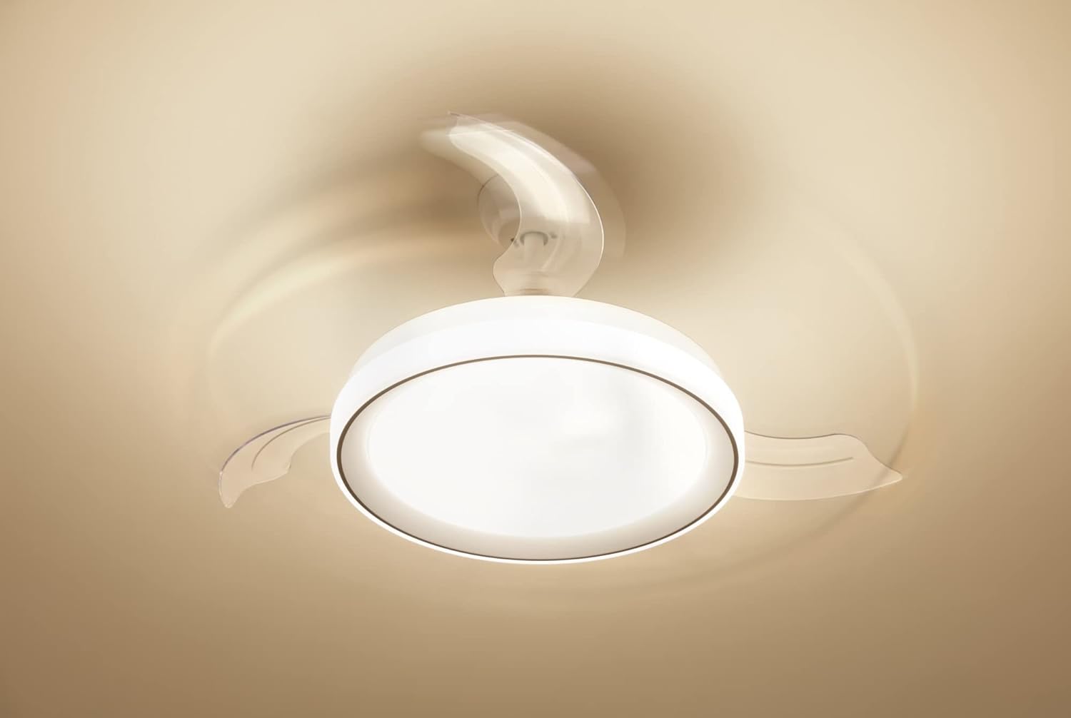 Ventilateur de plafond Philips Lighting Atlas avec éclairage LED et télécommande 106 cm Nickel