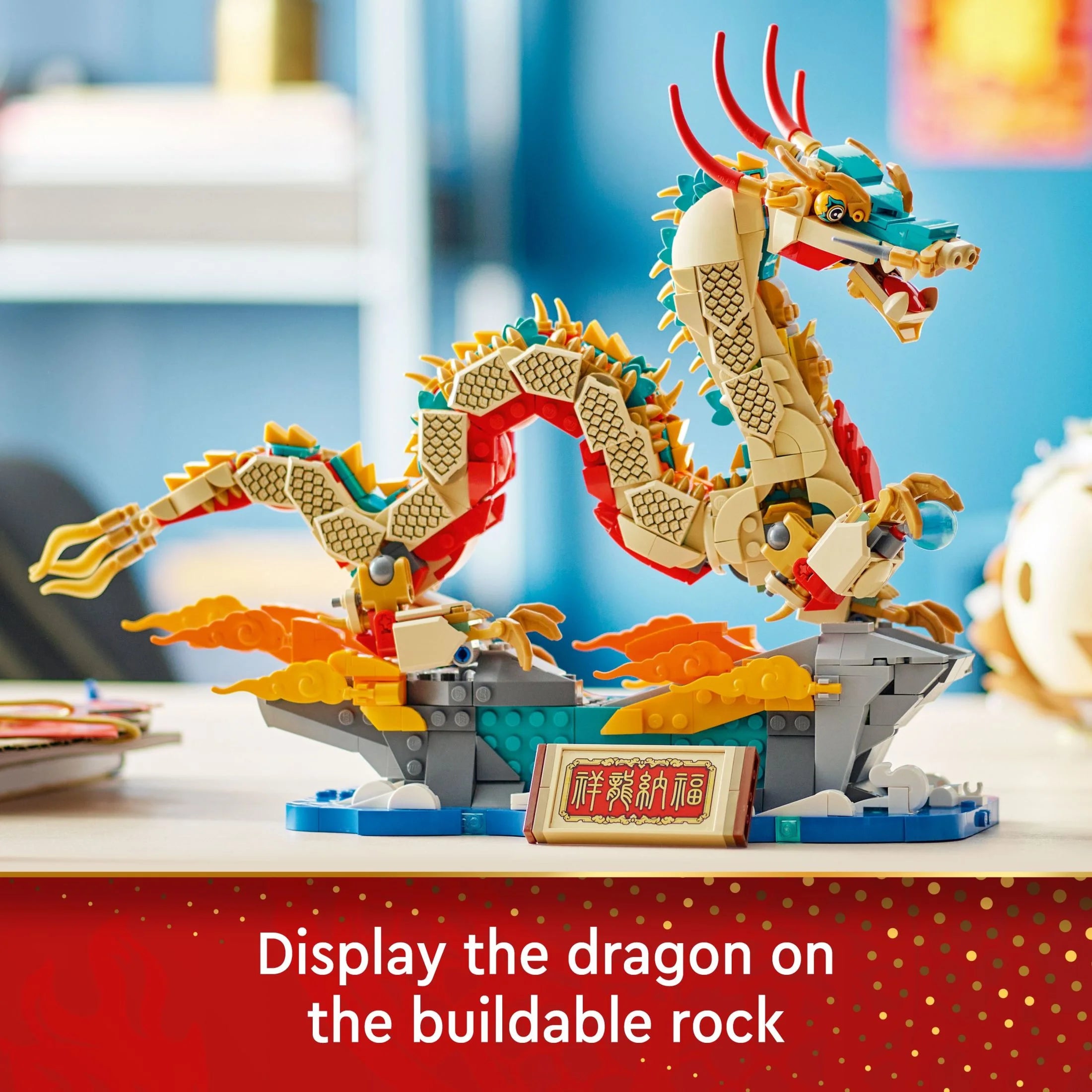 LEGO® Frühlingsfest-Drache – Bausatz, Lernspielzeug für Kinder, Drachenbauset, tolle Frühlingsfest-Dekoration oder einzigartiges Geschenk für Jungen und Mädchen ab 10 Jahren, 80112