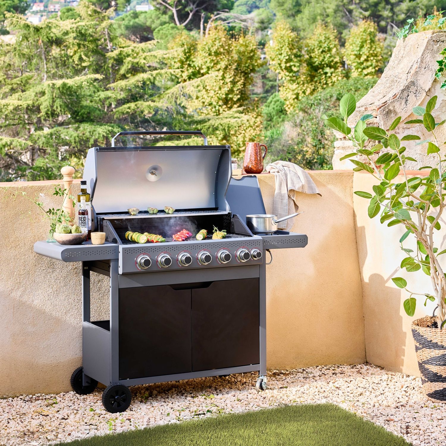 Edmond Black Gasgrill – 6 Brenner + 1 Seitenbrenner | Sweeek