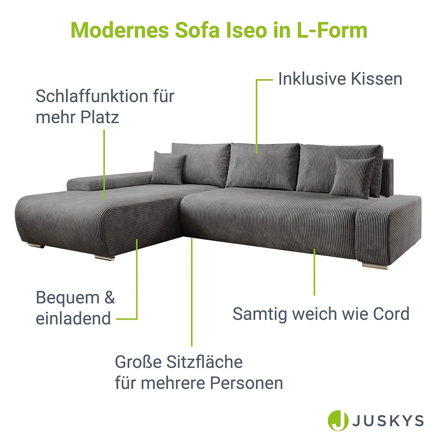 2025 Iseo Schlafsofa mit Liegefunktion