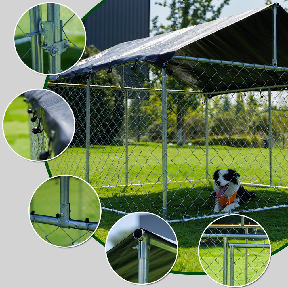 Enclos extérieur Petony 2025 pour chiens – Cage. Parc à jeux fermé pour chiens avec grillage galvanisé haute résistance et toit imperméable et résistant aux UV.