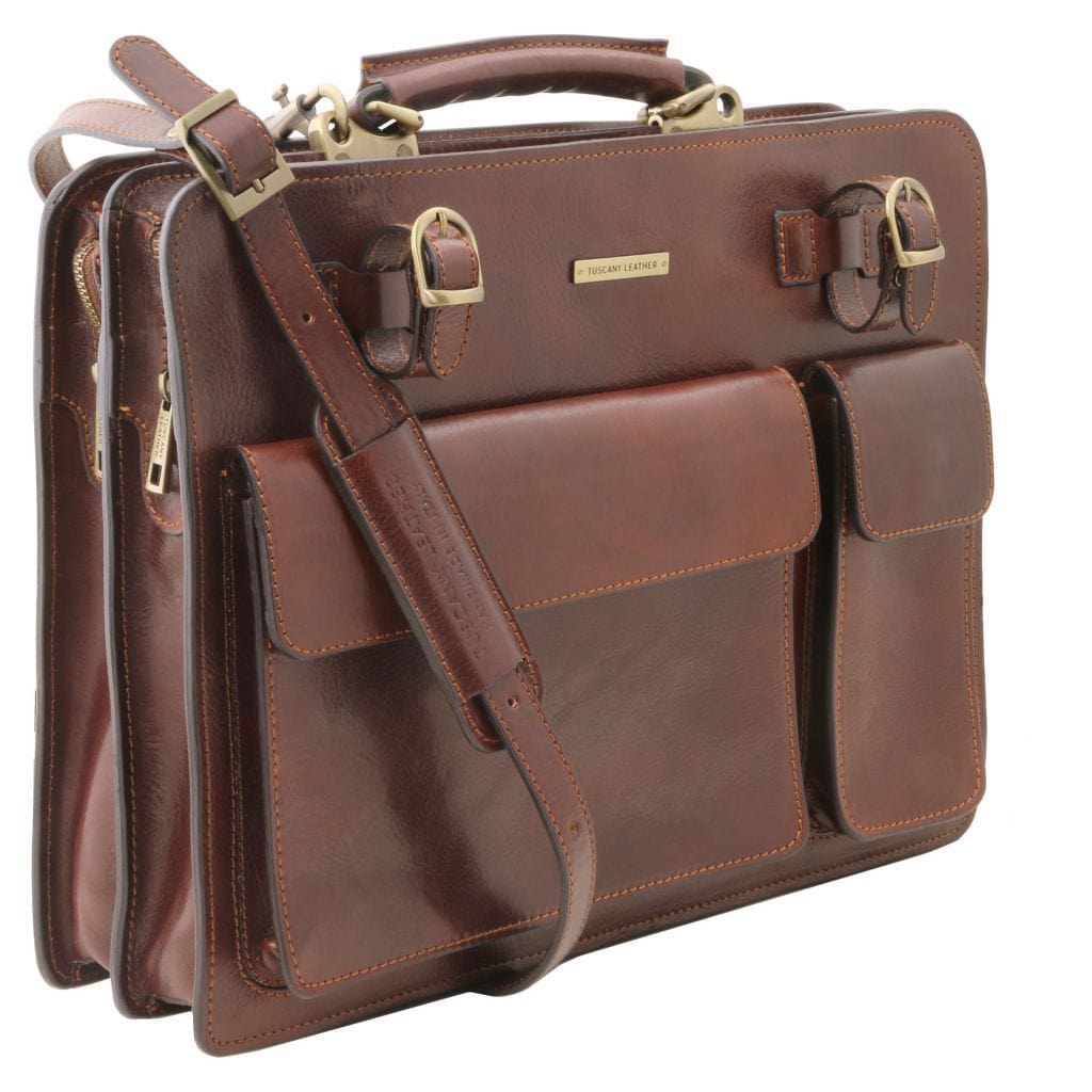 Venezia - 2 compartment leather briefcase | TL141268