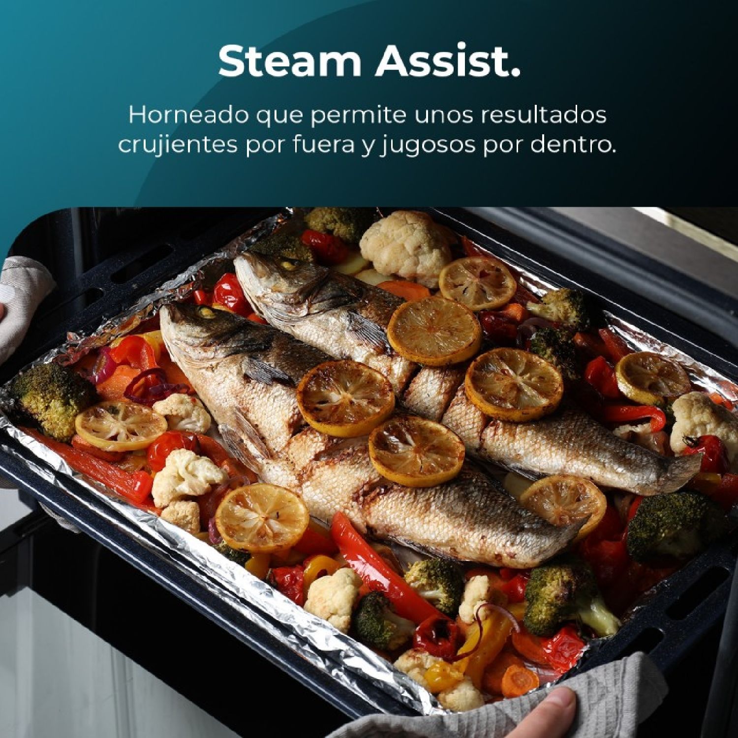 Bolero Hexa C136000 Glas-Einbaubackofen, schwarz, 2800 W, 77 l Nutzinhalt, 4 Funktionen, Timer, Dampfreinigung, Dampfgaren, Energieeffizienzklasse A, Innenbeleuchtung