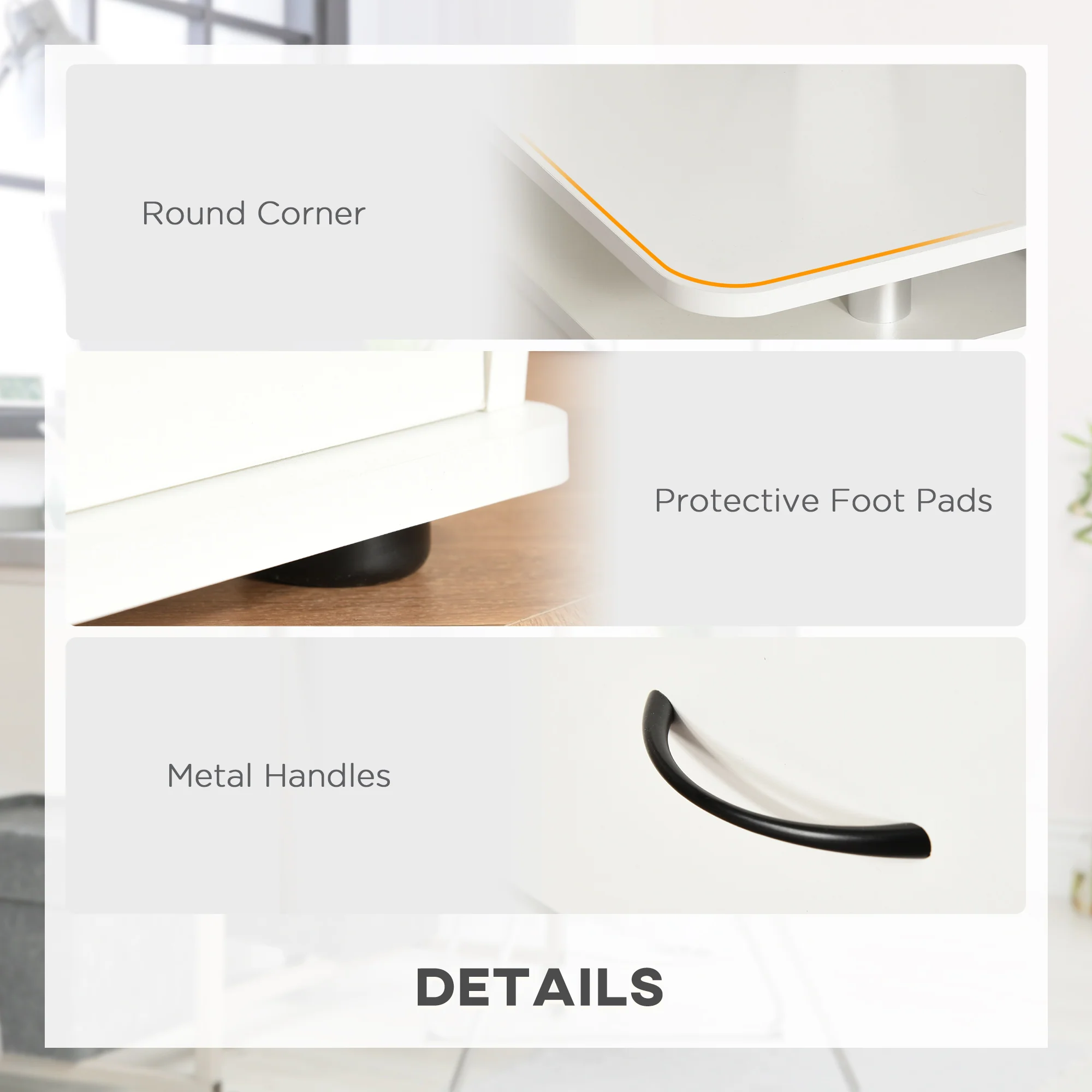 Büro-Computertisch – PC-Tisch mit Tastaturschublade. Ausziehbare Scannerablage. Weiß