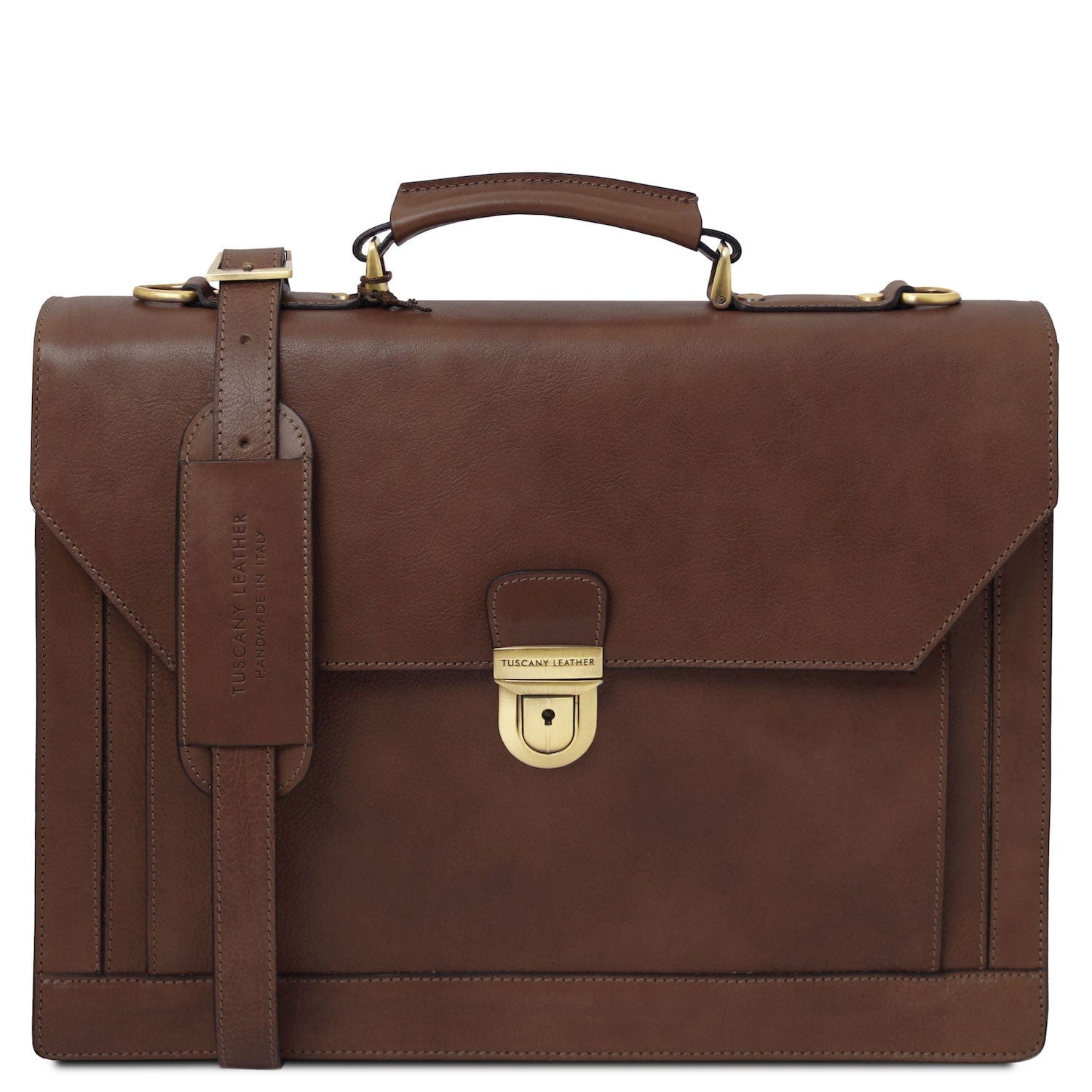 Cremona - 3 compartment matte leather briefcase | TL142448