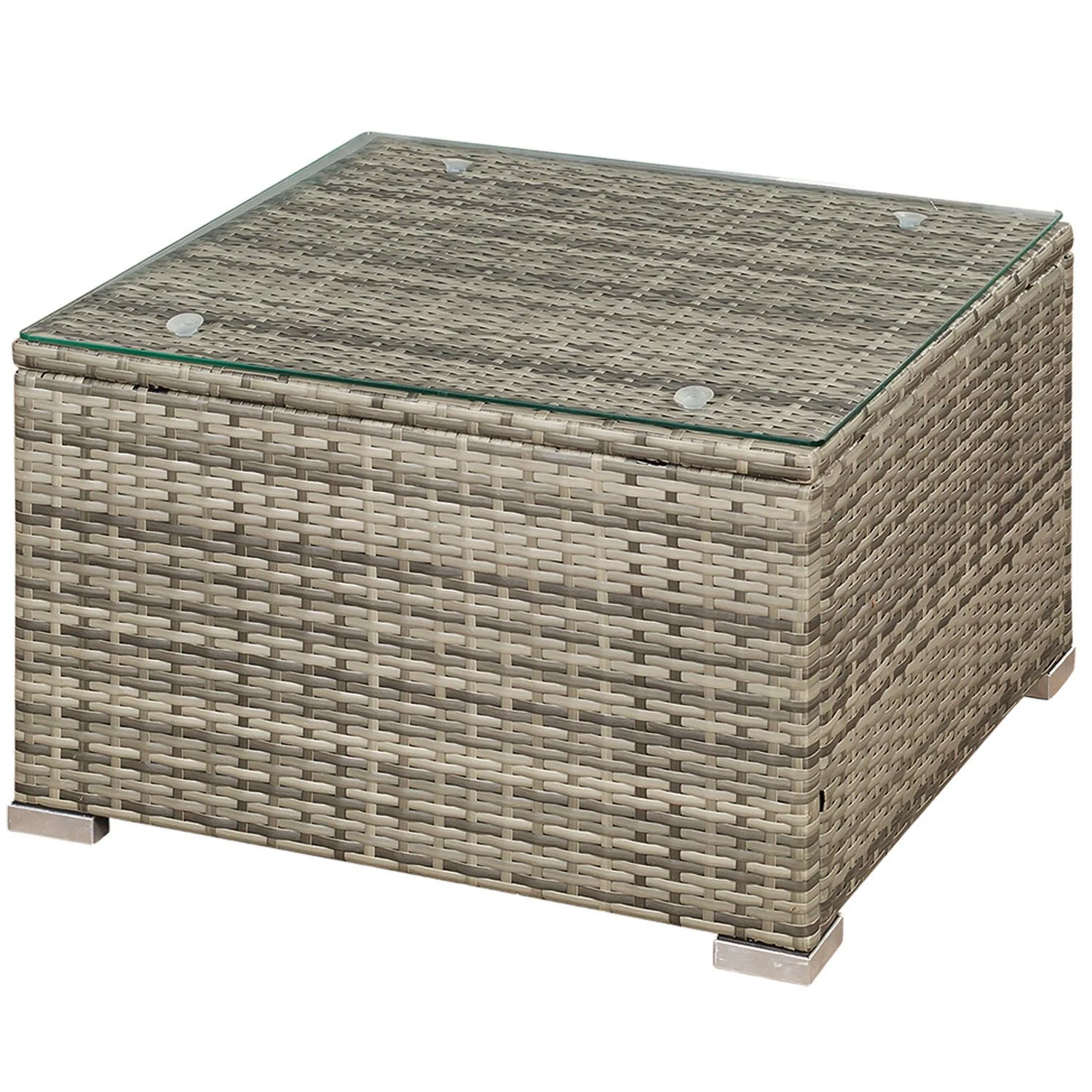 Ensemble de jardin en résine tressée Punta Cana M 2025, noir avec coussins gris