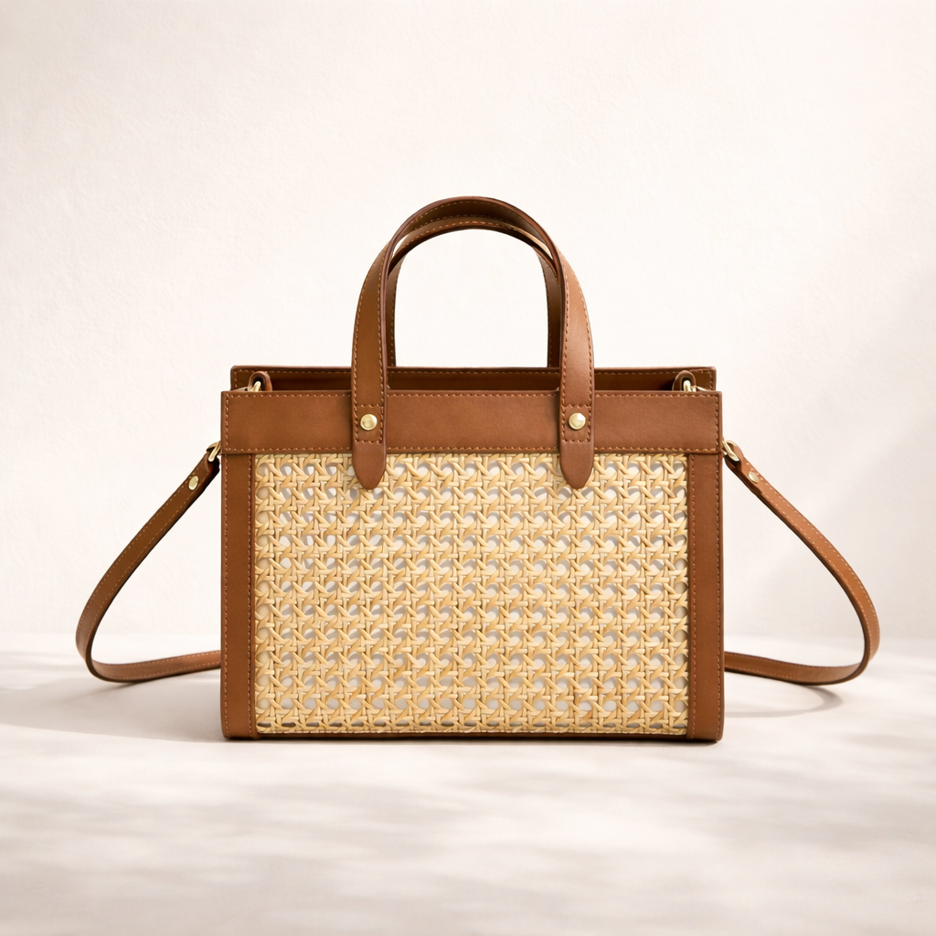 Viareggio - Woven Straw & Leather Tote Bag