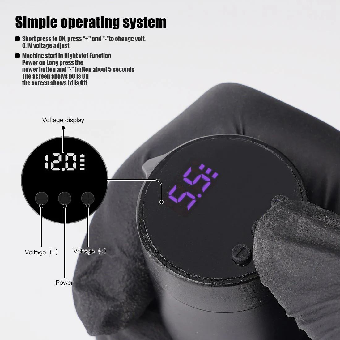 Dragonhawk T1 Trådløs tatoveringsstrømforsyning