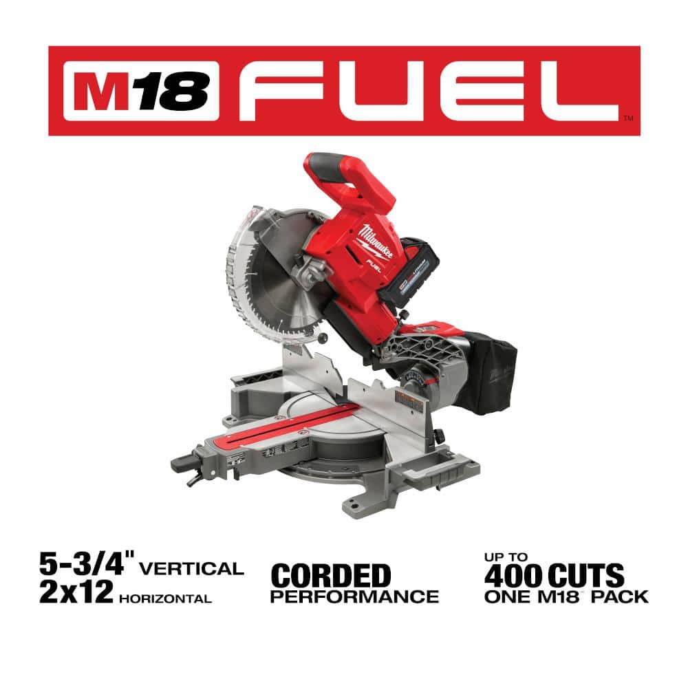 M18 FUEL 18V 10-Zoll Doppelgehrungssägen-Set mit bürstenlosem Motor und 8,0-Ah-Akku – Modell 2734-21