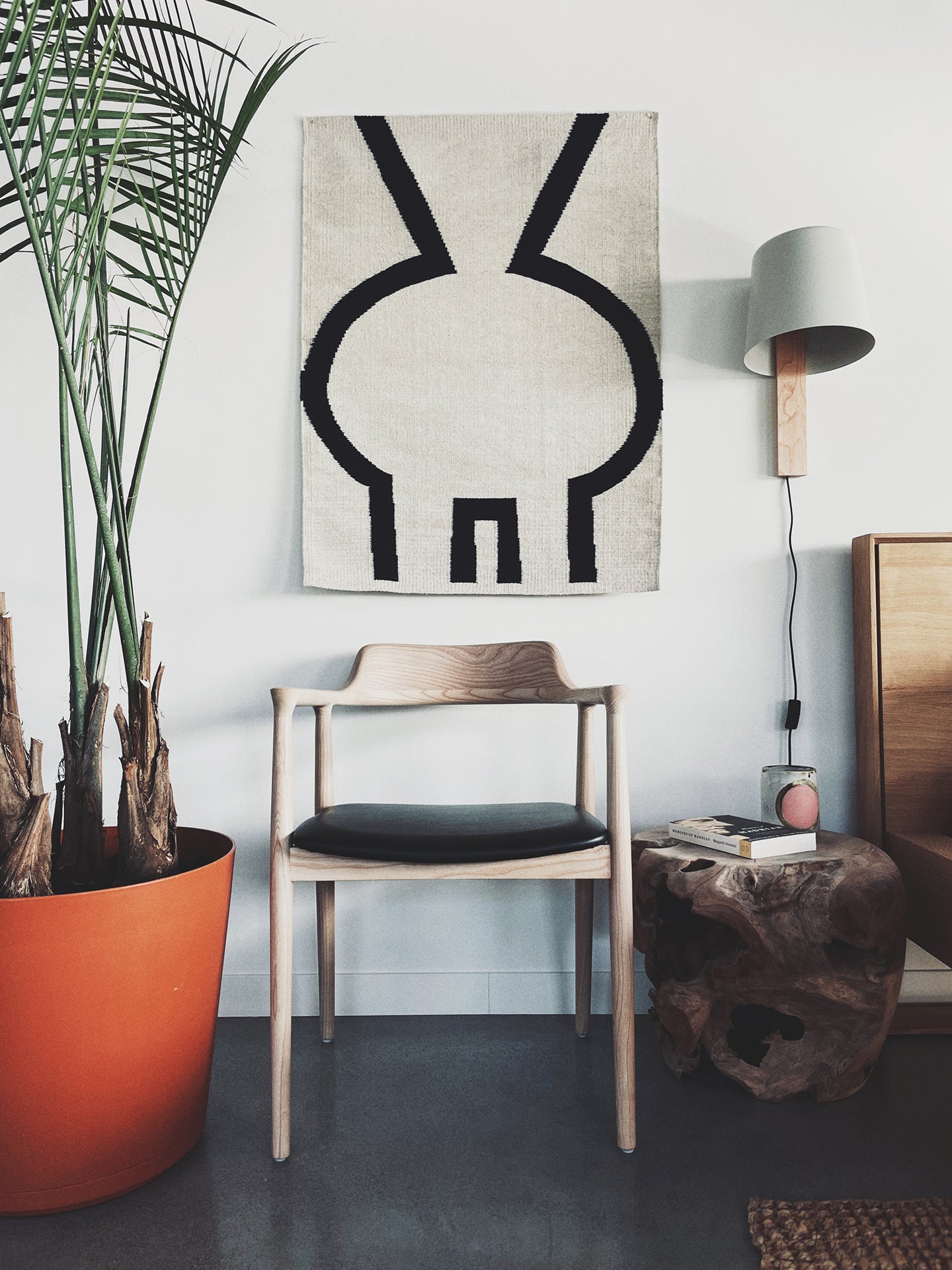 Silla de comedor Sven - Fresno blanco + Cuero