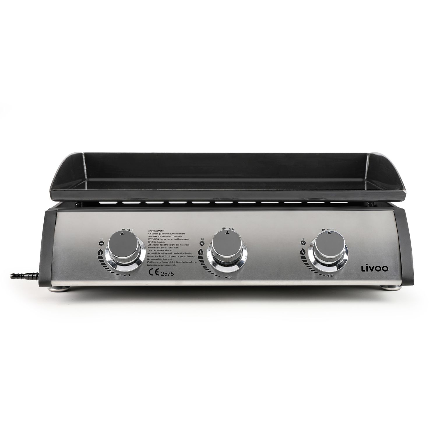 Livoo Gasgrillplatte 7,5 kW, emaillierte Stahlplatte 61 x 38 cm - Doc277