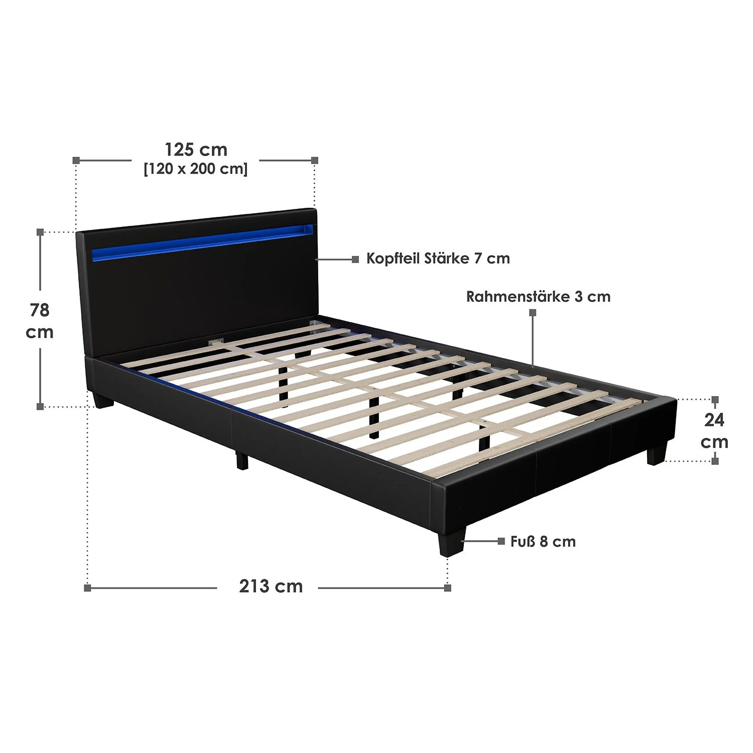 Lit capitonné Verona 2025, 120 x 200 cm, blanc