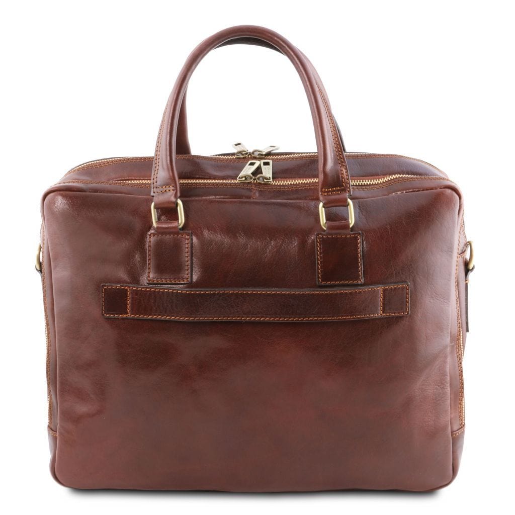 Urbino - Leather laptop briefcase - 2 compartments with front pocket | TL141894