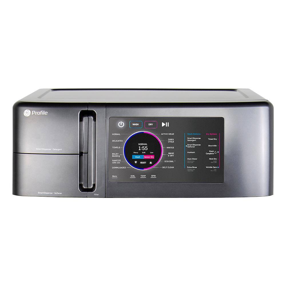 2025 GE Profile 4,8 cu ft ultrahurtig kanalfri varmepumpe vaskemaskine/tørretumbler kombination – kulstofgrafit