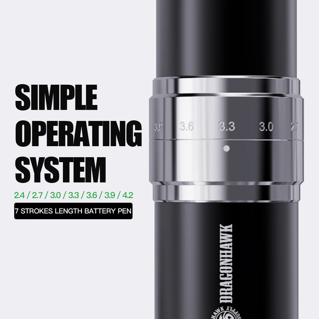 Dragonhawk Akku-Tätowiermaschine mit 7 Hublängen