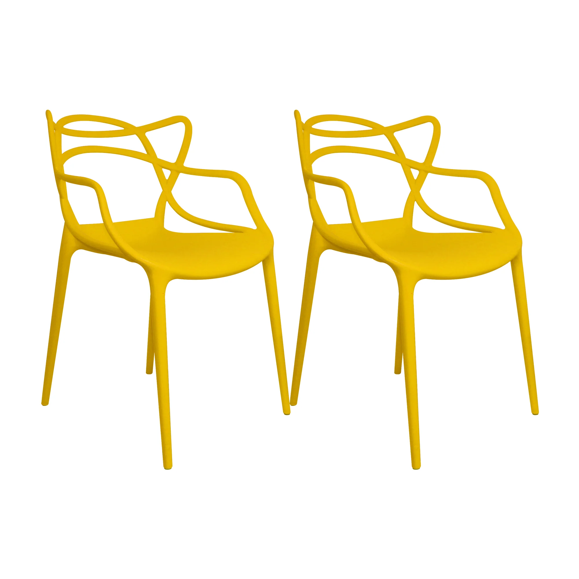 2025 Sæt x 2 Solna havestole 54 cm europæisk gul med armlæn
