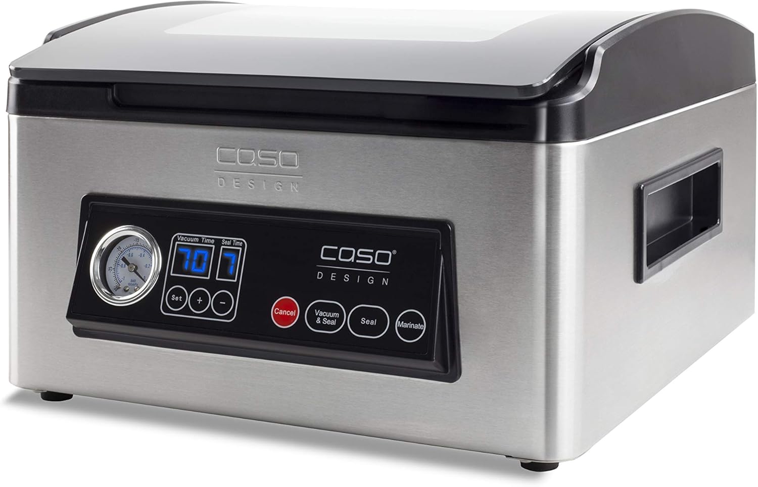 CASO VacuChef 40 – Professioneller Kompakt-Vakuumierer – Leistungsstarke Vakuumleistung von 70 l/min – 3-Liter-Kammer – Edelstahl