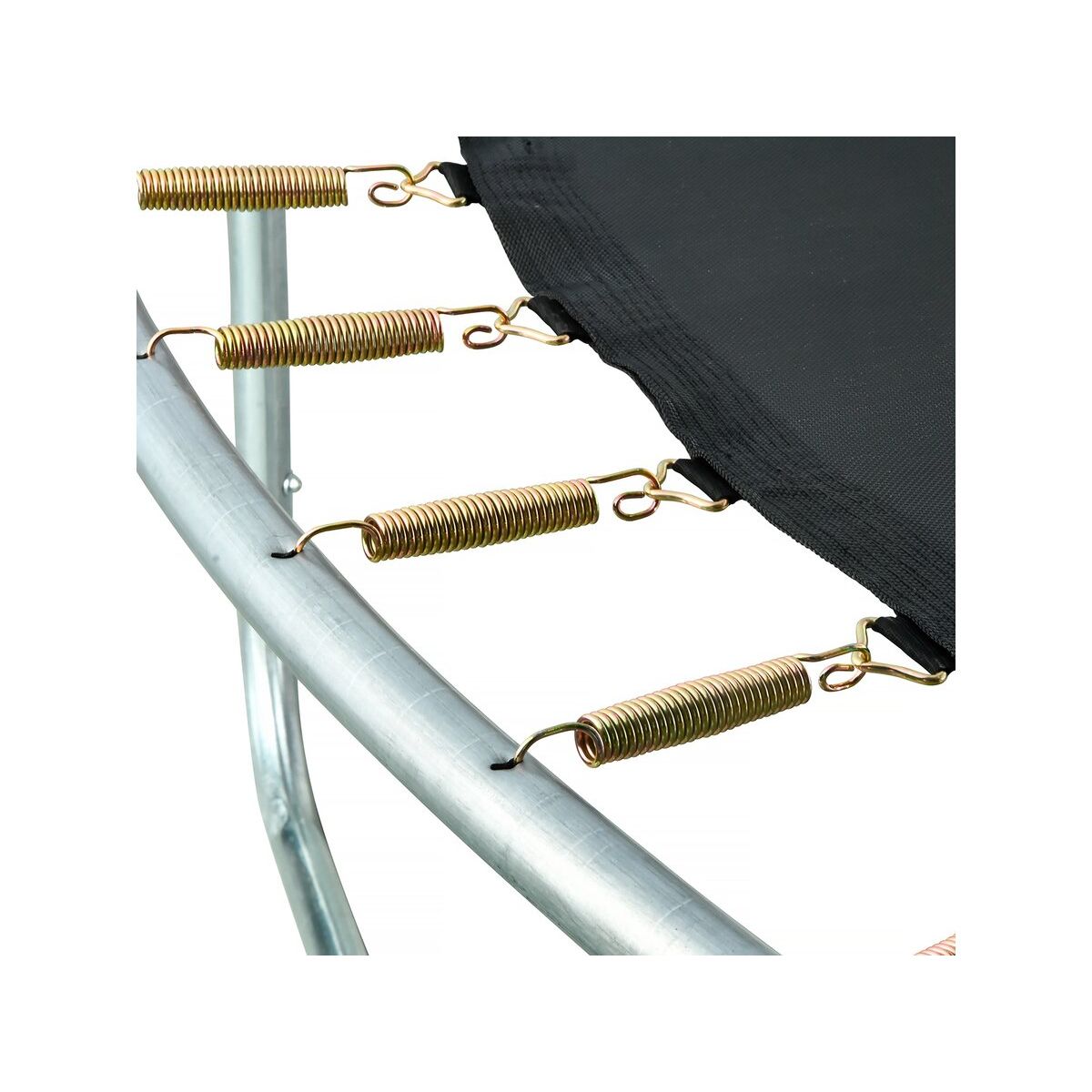 Trampolin med indernet og basketballkurv 