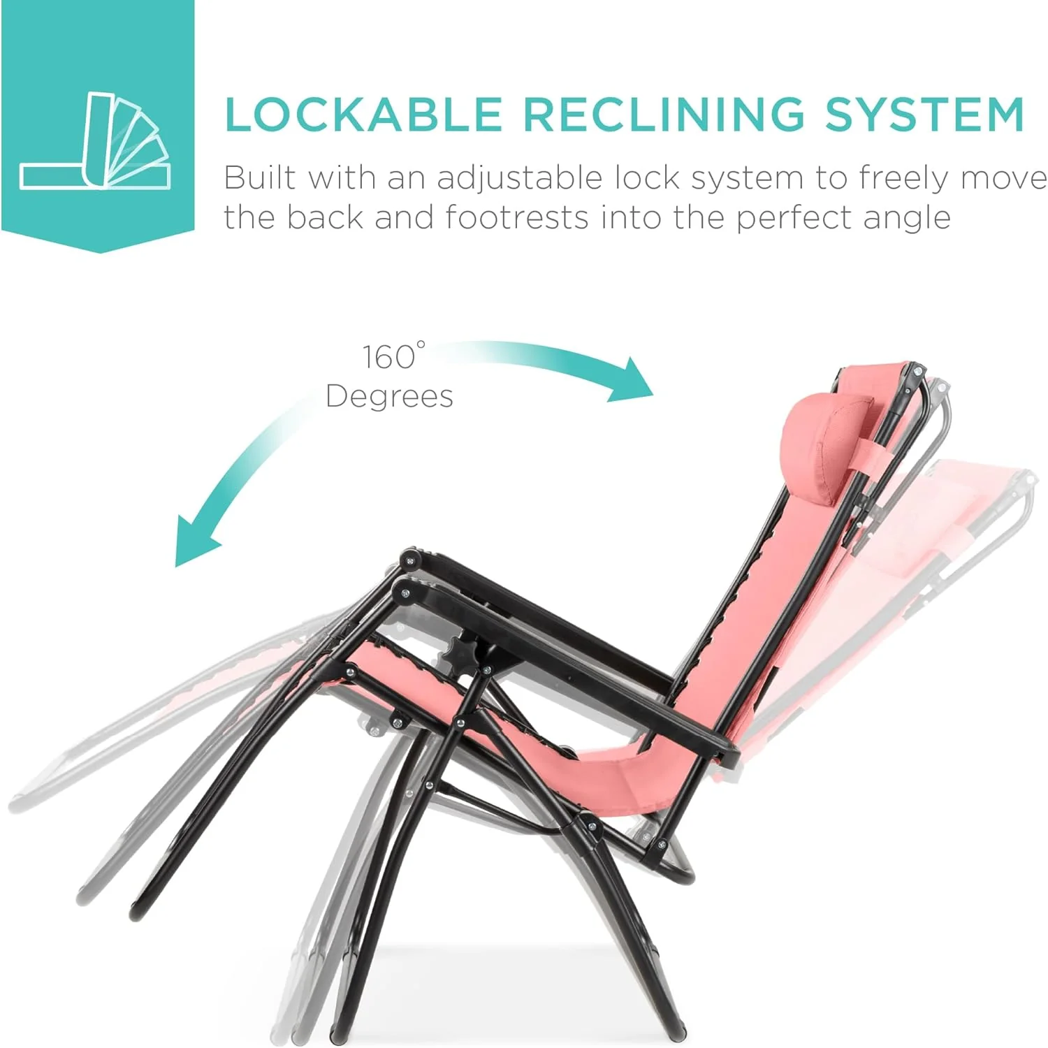 Bedste valg – Zero Gravity-lænestol til terrassen. Justerbar og foldbar udendørsstol med baldakin, nakkepude og sidebakke. Textilene – Påfugleblå