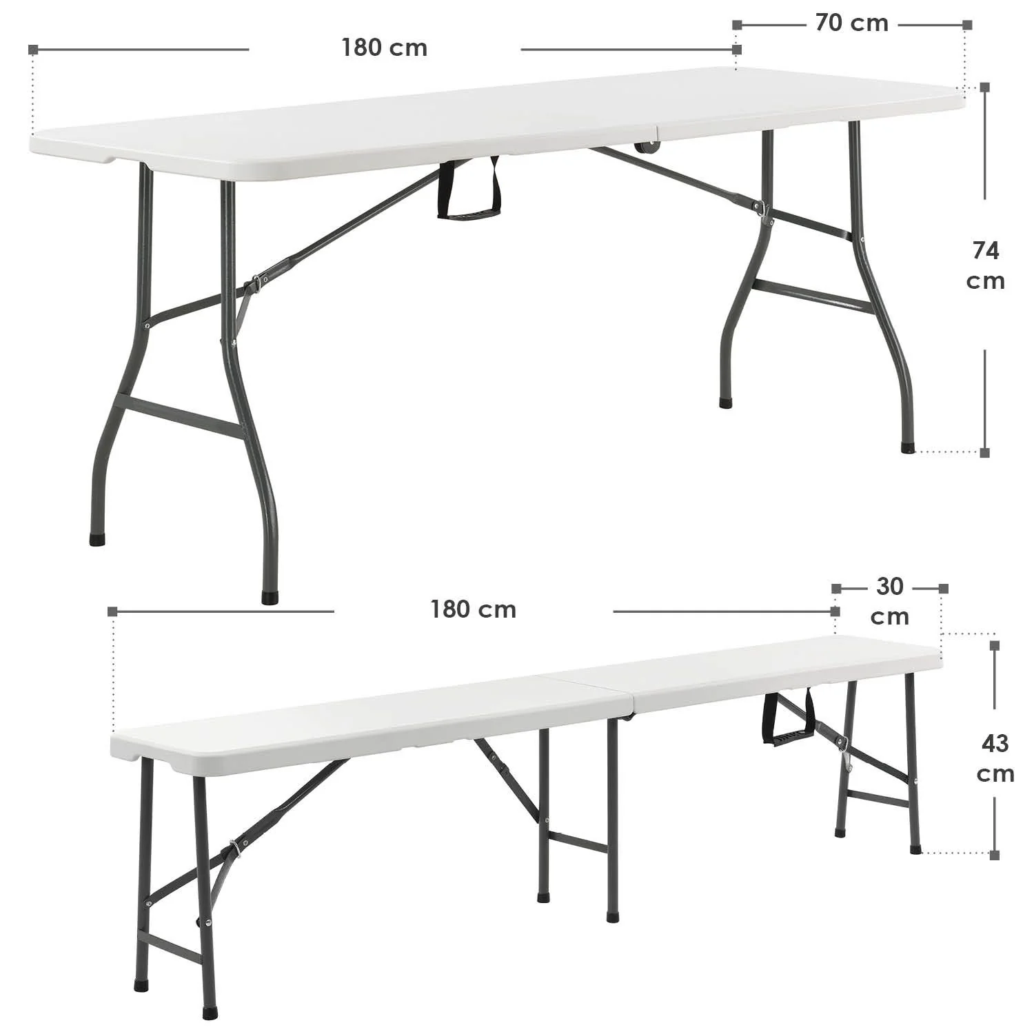 2025 Bayreuth foldbart festmøbelsæt 180x70x74 cm