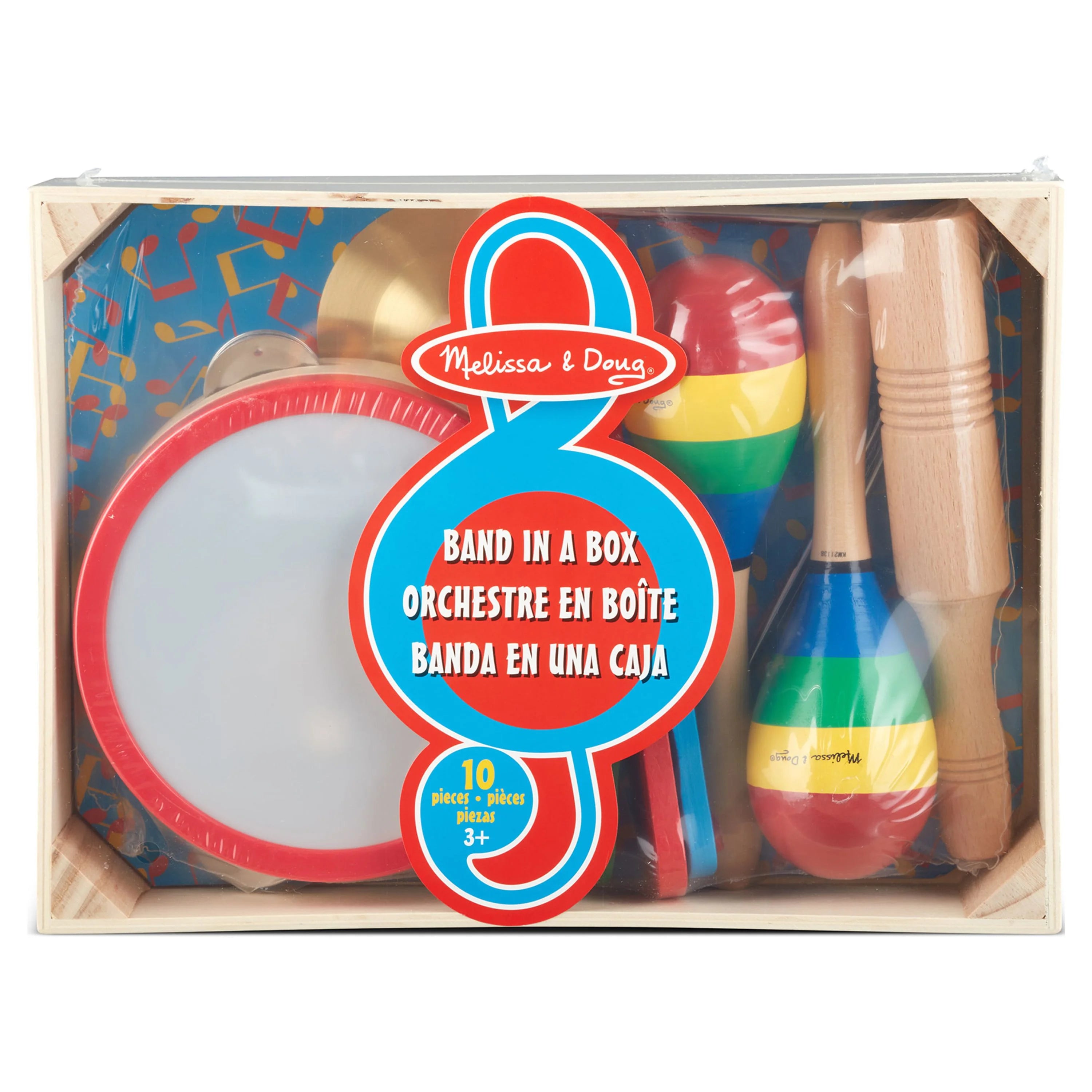 Melissa & Doug Band-in-a-Box Klatschen! High Five! Tap! – 10-teiliges Musikinstrumenten-Set