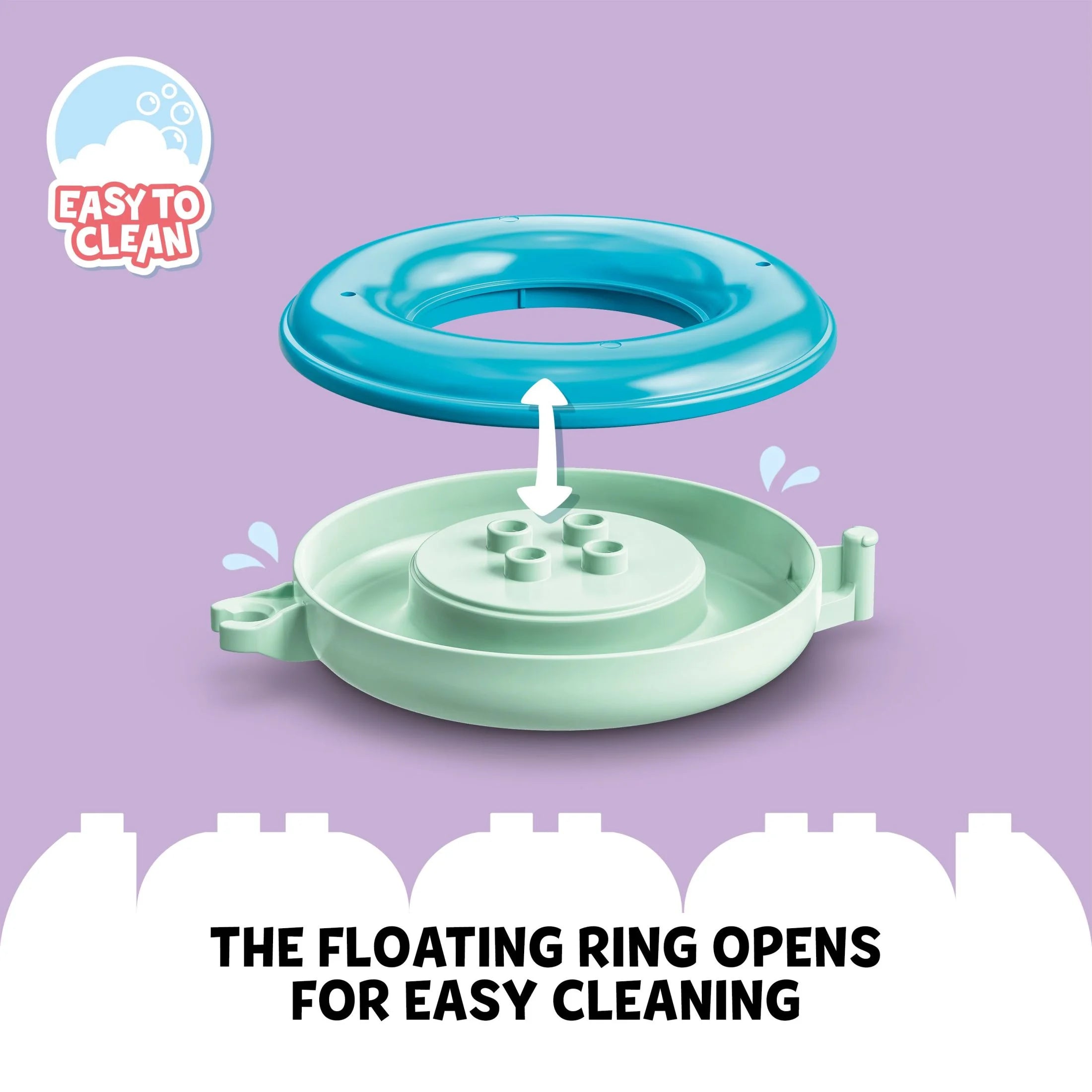 LEGO DUPLO 10965 – Badespaß mit schwimmendem Tierzug, Wasserspielzeug für Babys und Kleinkinder von 1,5 bis 3 Jahren mit Ente, Nilpferd und Eisbär, leicht zu reinigen, tolles Badespielzeug