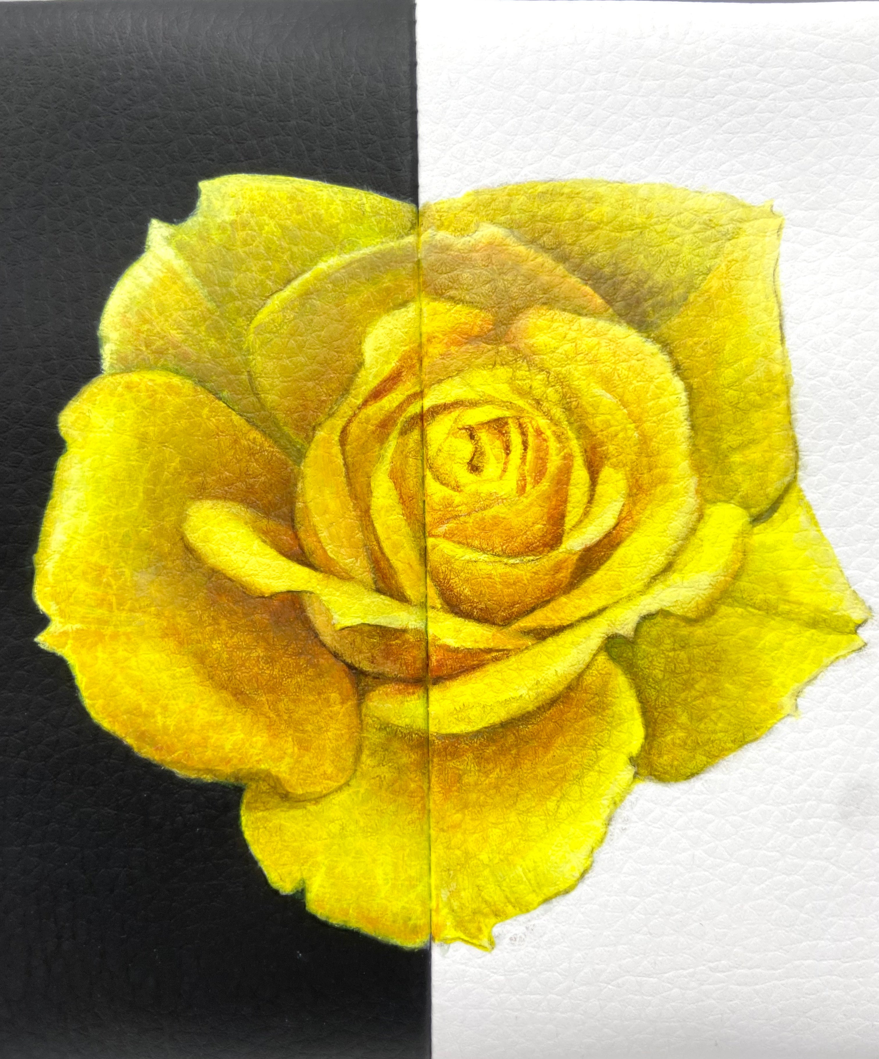 Aria - Sustainable Apple Skin Leather Hand Painted Yellow Rose Bag