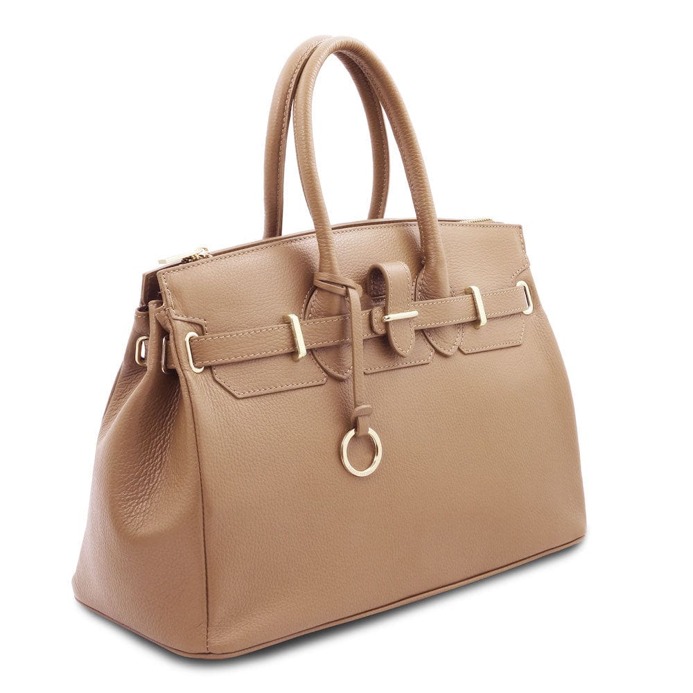 TL Bag - Leather handbag with golden hardware | TL141529