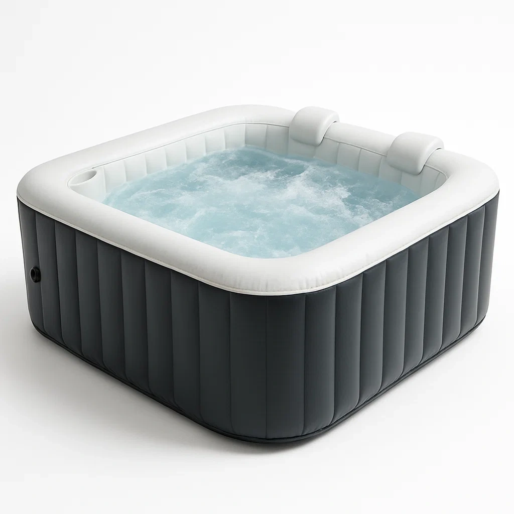 Spa gonflable 180x180x70 cm 4 places carré gris/blanc QfkrgdK340Td