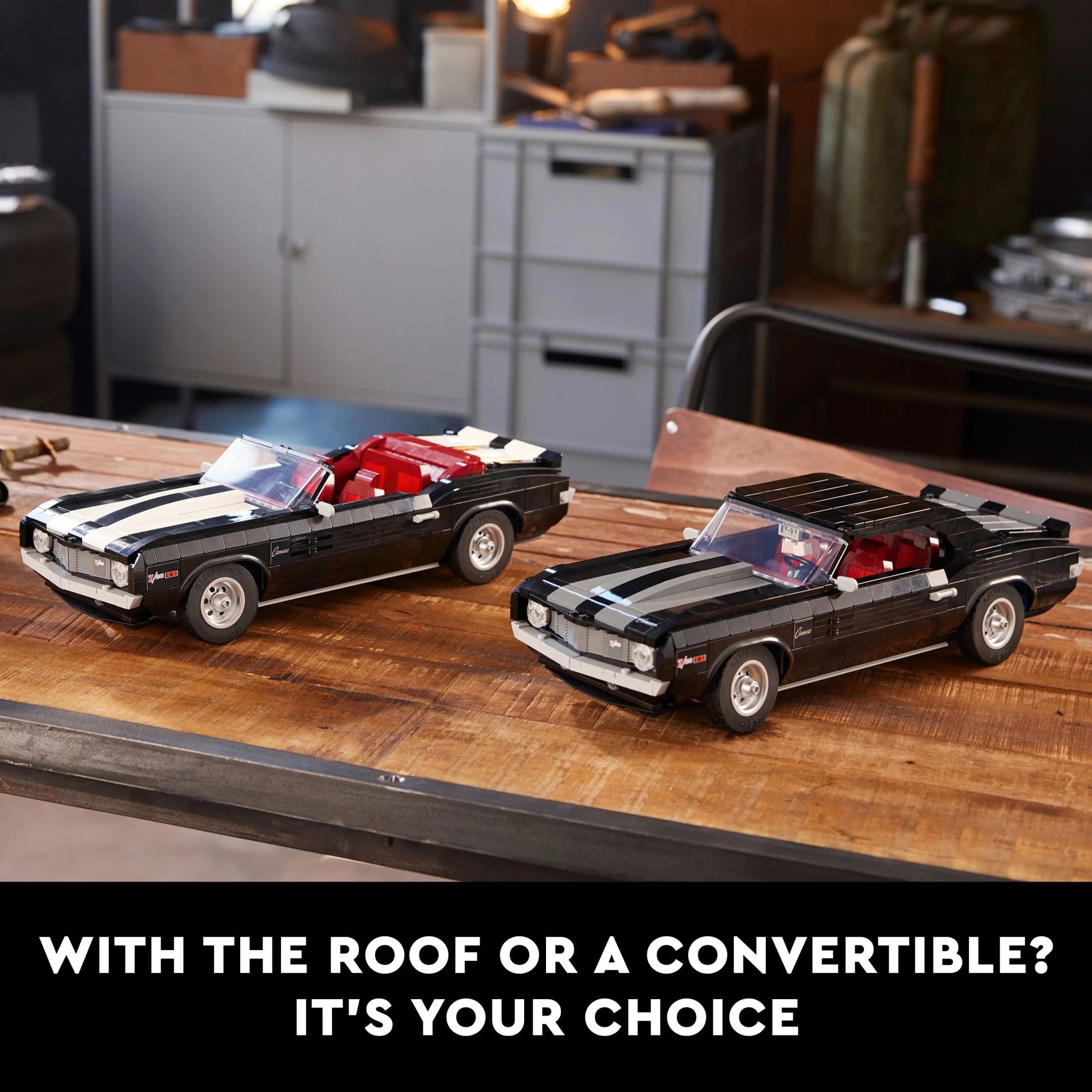 LEGO Icons Chevrolet Camaro Z28 10304 – Tilpasseligt klassisk bilbyggesæt til voksne, amerikansk vintage sportsvogn, god gaveidé