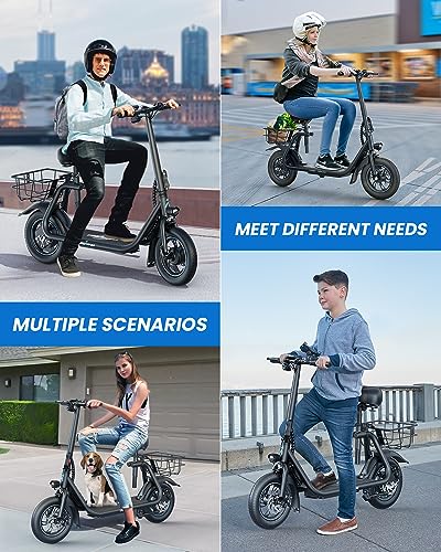 Trottinette électrique URBANMAX C1 avec siège, moteur puissant de 450 W et autonomie jusqu'à 22 miles