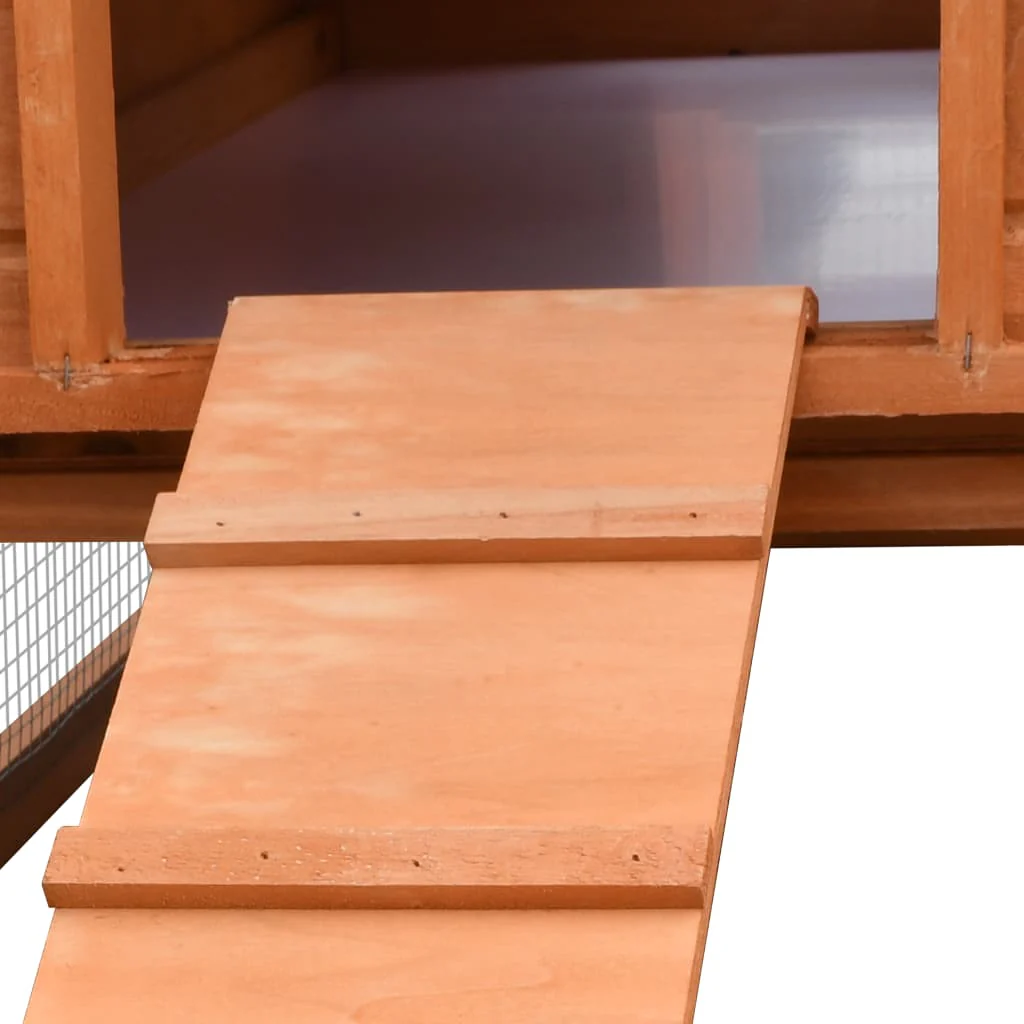 Kaninchenstall 2025, 303 x 60 x 86 cm, mit Auslauf – Massivholz-Kaninchenstall mit Freilaufbereich