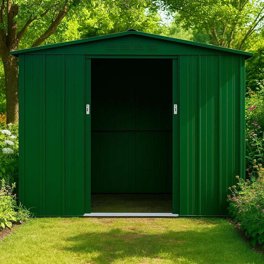 Abri de jardin en acier galvanisé vert, 5,2 m² - znGSdze142ty