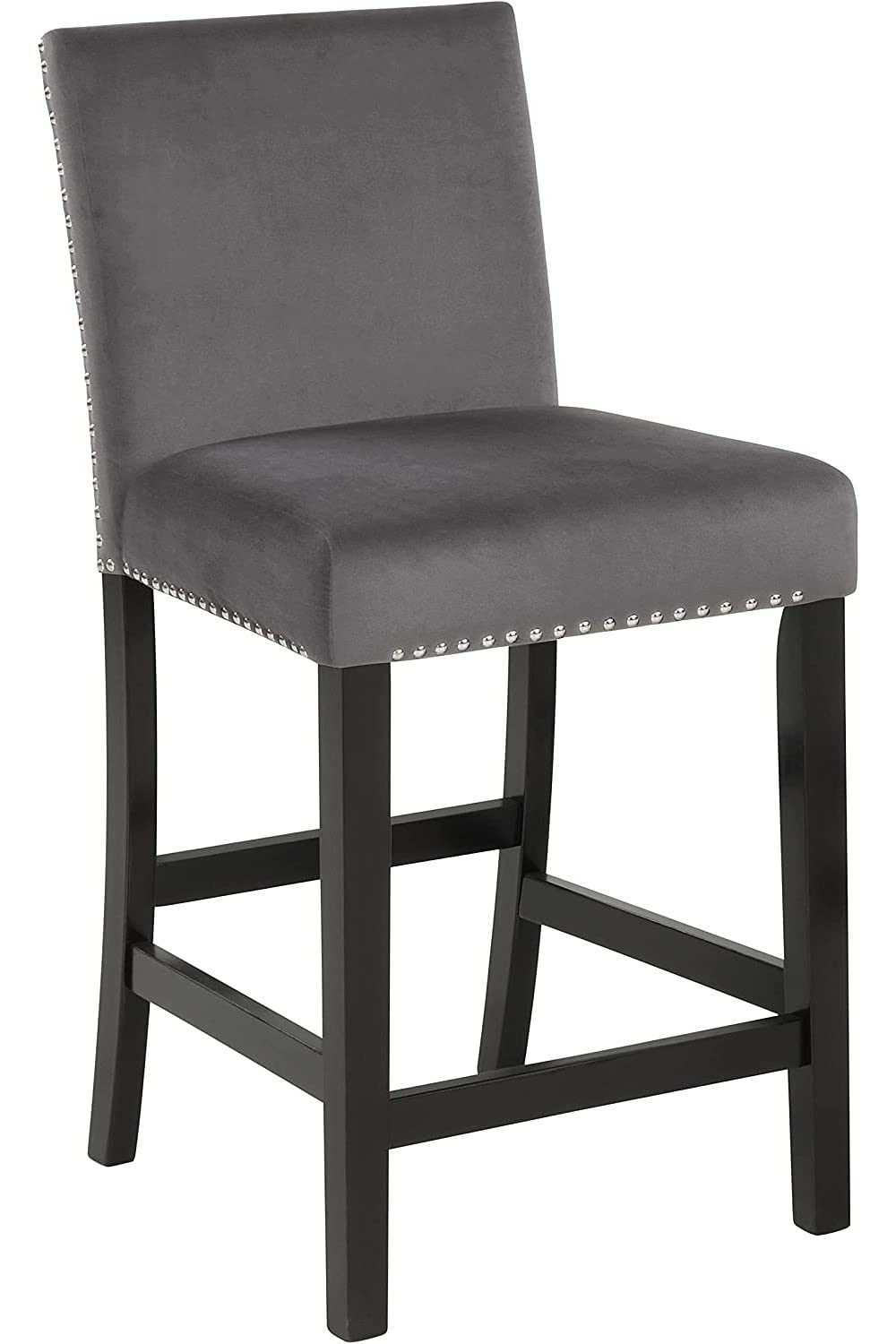 Ensemble de salle à manger Celeste 5 pièces de New Classic Furniture (collection 2025) : table ronde imitation marbre et 4 chaises. Diamètre : 107 cm (42 pouces). Couleur : gris.