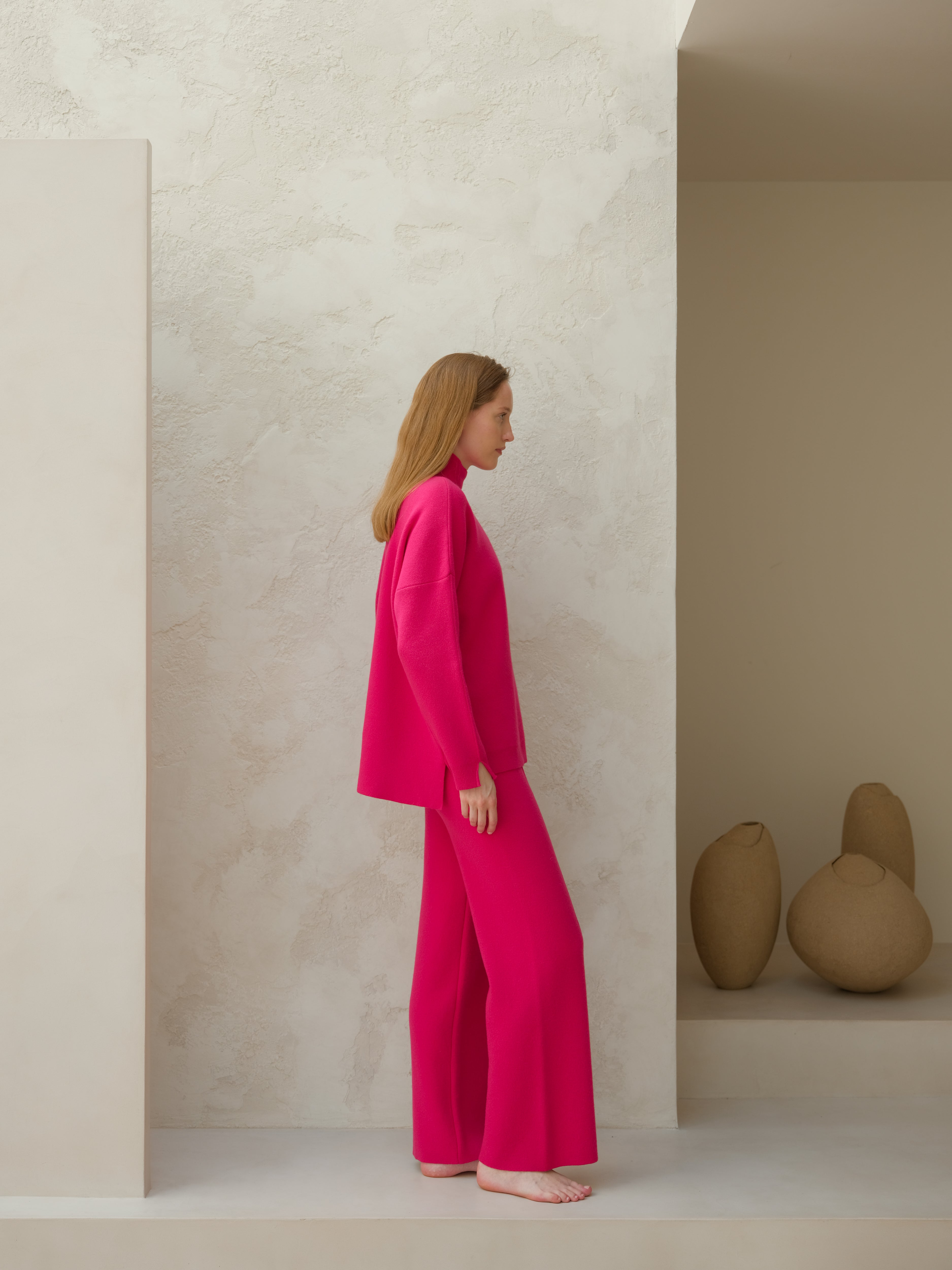 Wool & Cashmere Mix Solid Maxi Turtleneck Sweater