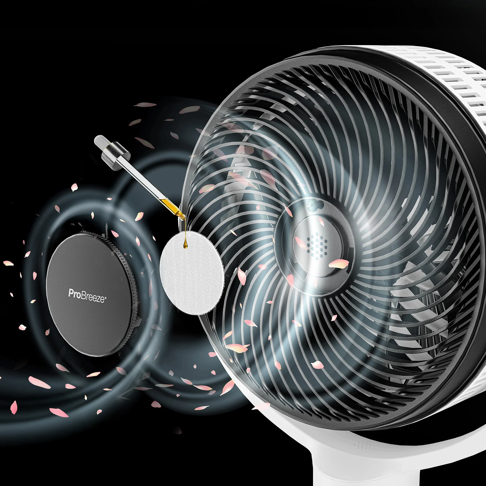 Ventilateur sur pied hybride AirFlo Plus™ 44 (2025) – Circulateur d'air ultra silencieux – Blanc