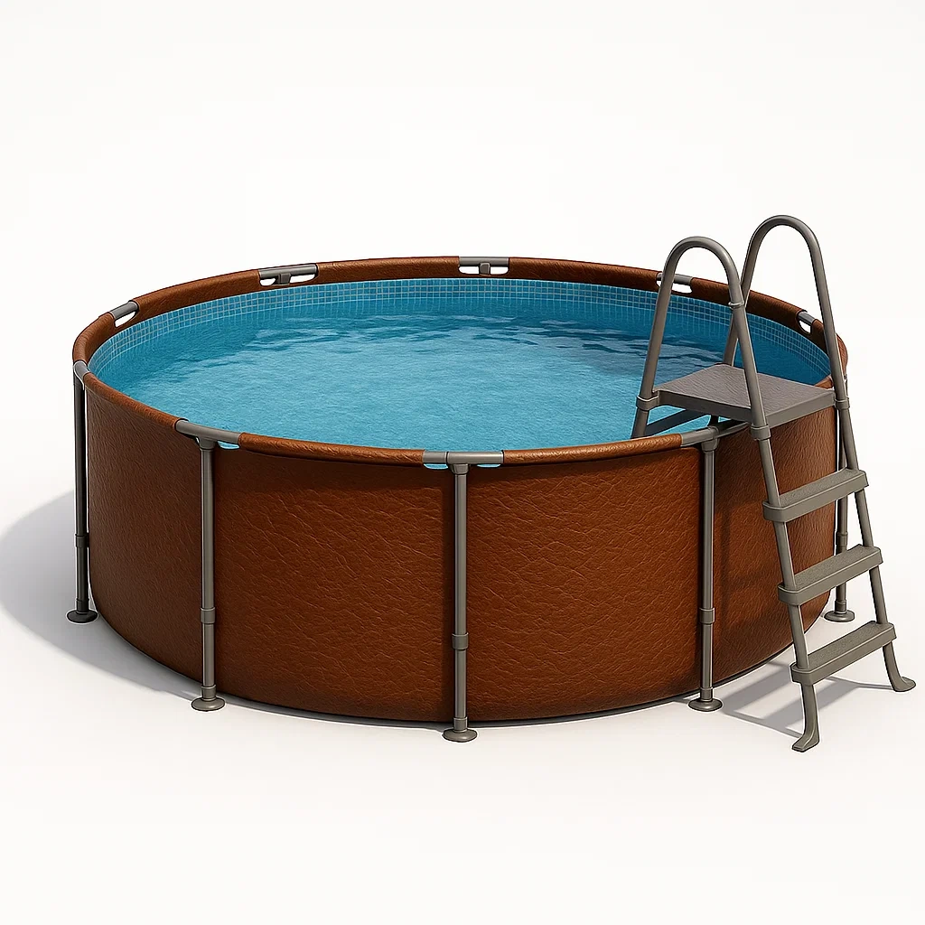 Piscine tubulaire ronde amovible en acier 448 x 105 cm marron/gris avec filtre et échelle ztJWDSn287Sm